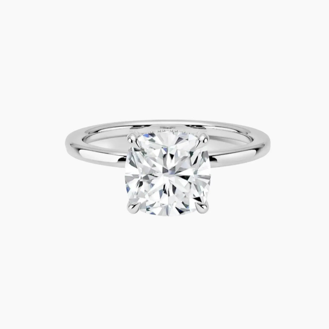 Dahlia Cushion Hidden Halo 3 Carat Lab Grown Diamond Engagement Ring in 14K Rose Gold