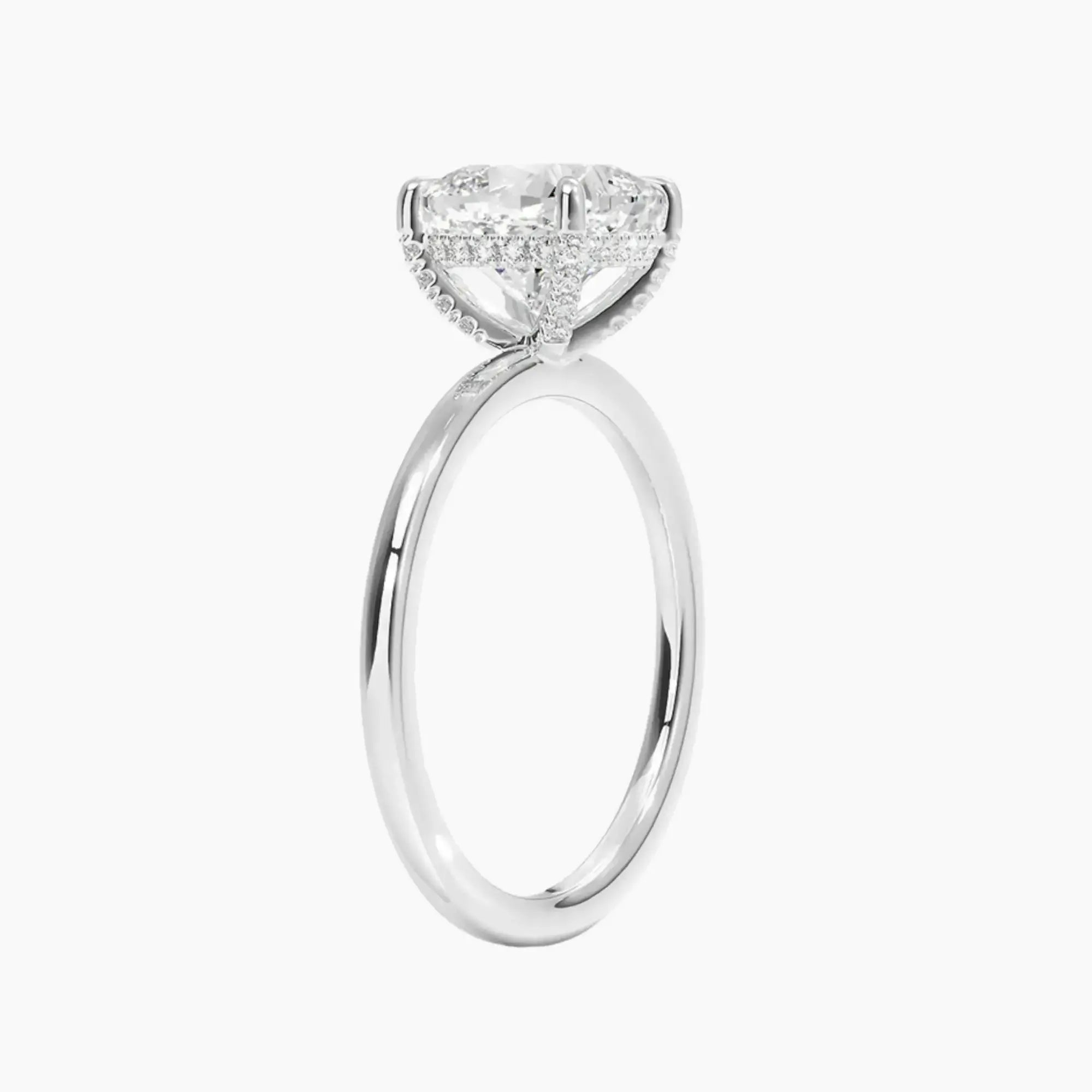 Dahlia Cushion Hidden Halo 2 Carat Lab Grown Diamond Engagement Ring in 14K Rose Gold