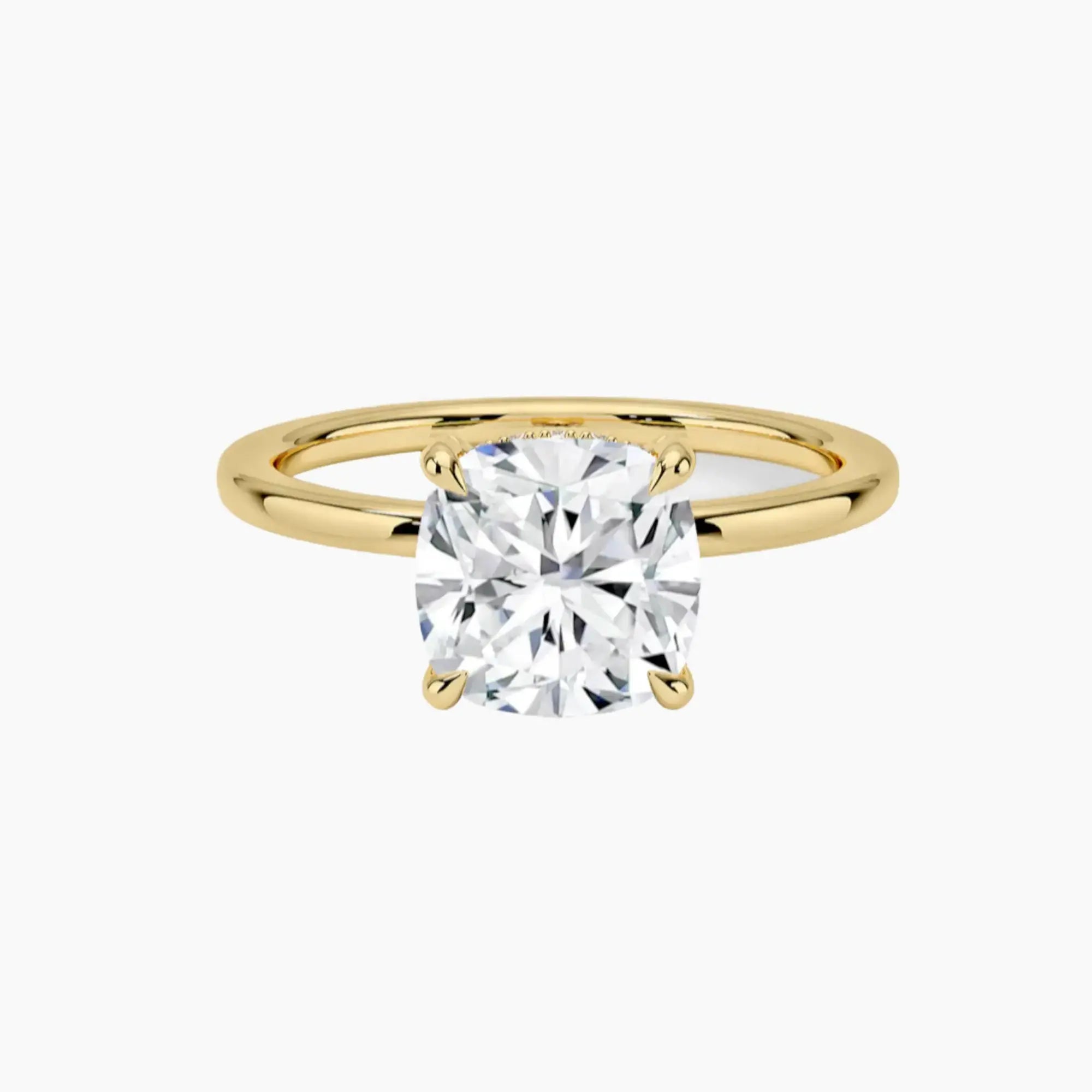 Dahlia Cushion Hidden Halo 2.5 Carat Lab Grown Diamond Engagement Ring in 14K Rose Gold