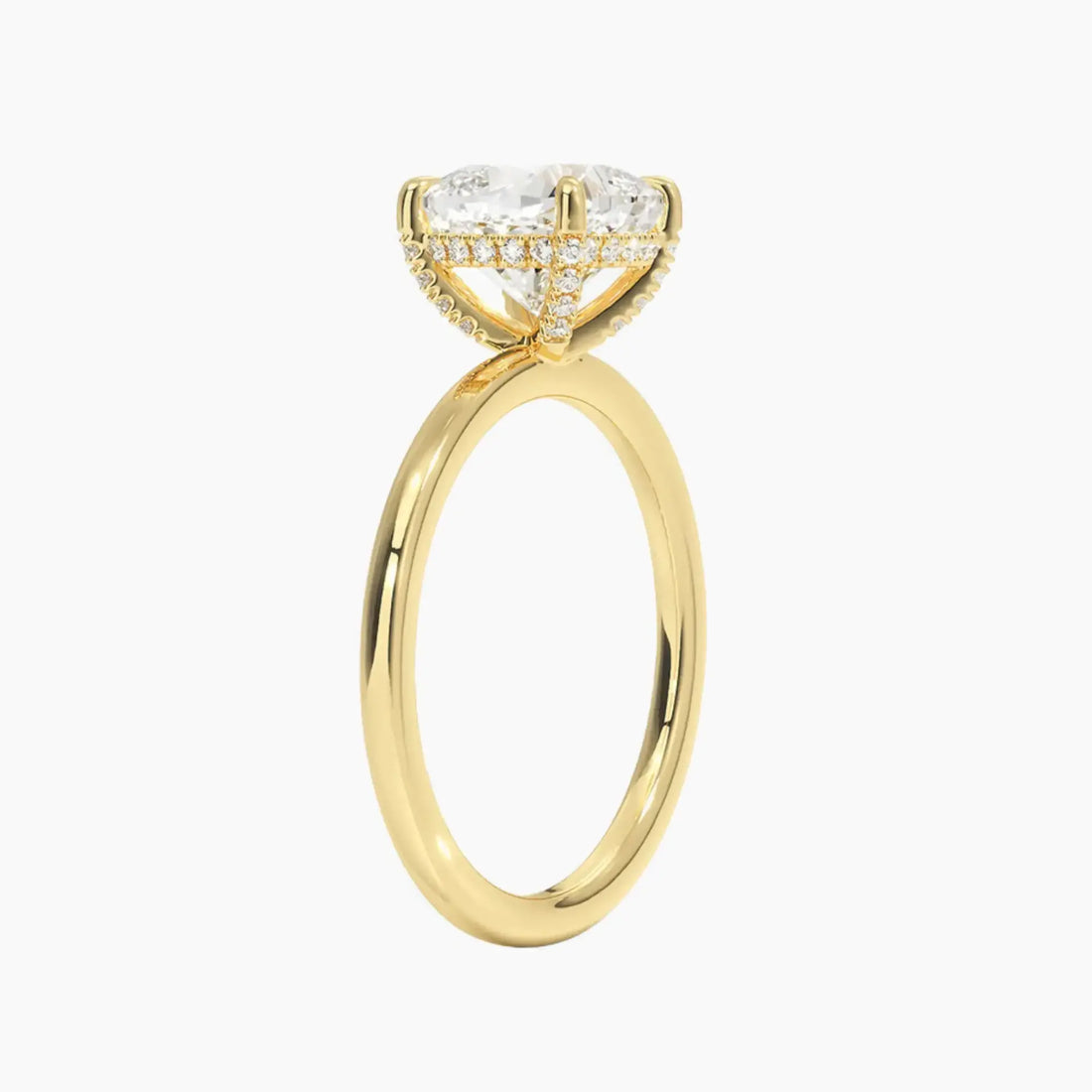 Dahlia Cushion Hidden Halo Diamond Ring Setting in 14K Rose Gold