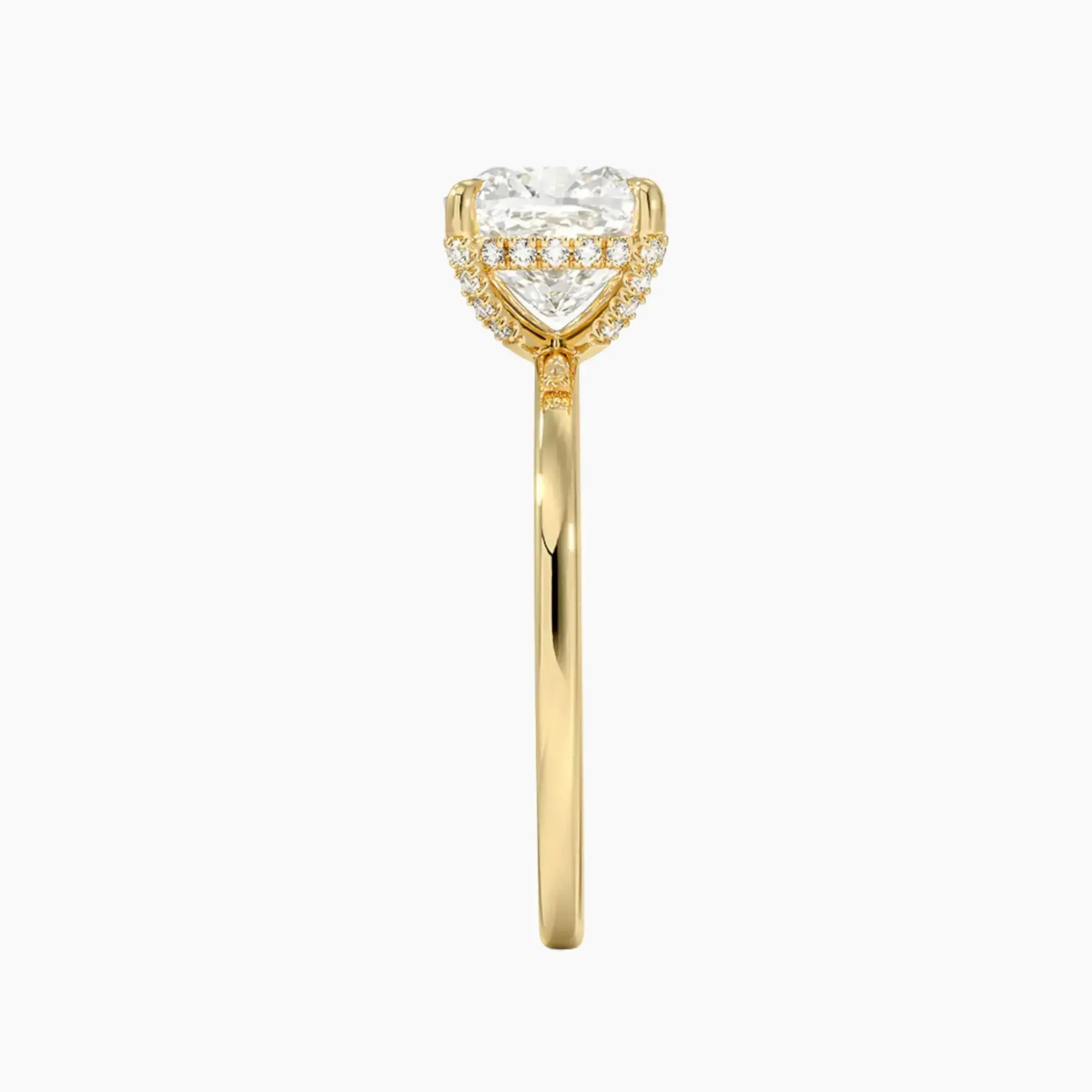 Dahlia Cushion Hidden Halo 2.5 Carat Lab Grown Diamond Engagement Ring in 14K White Gold