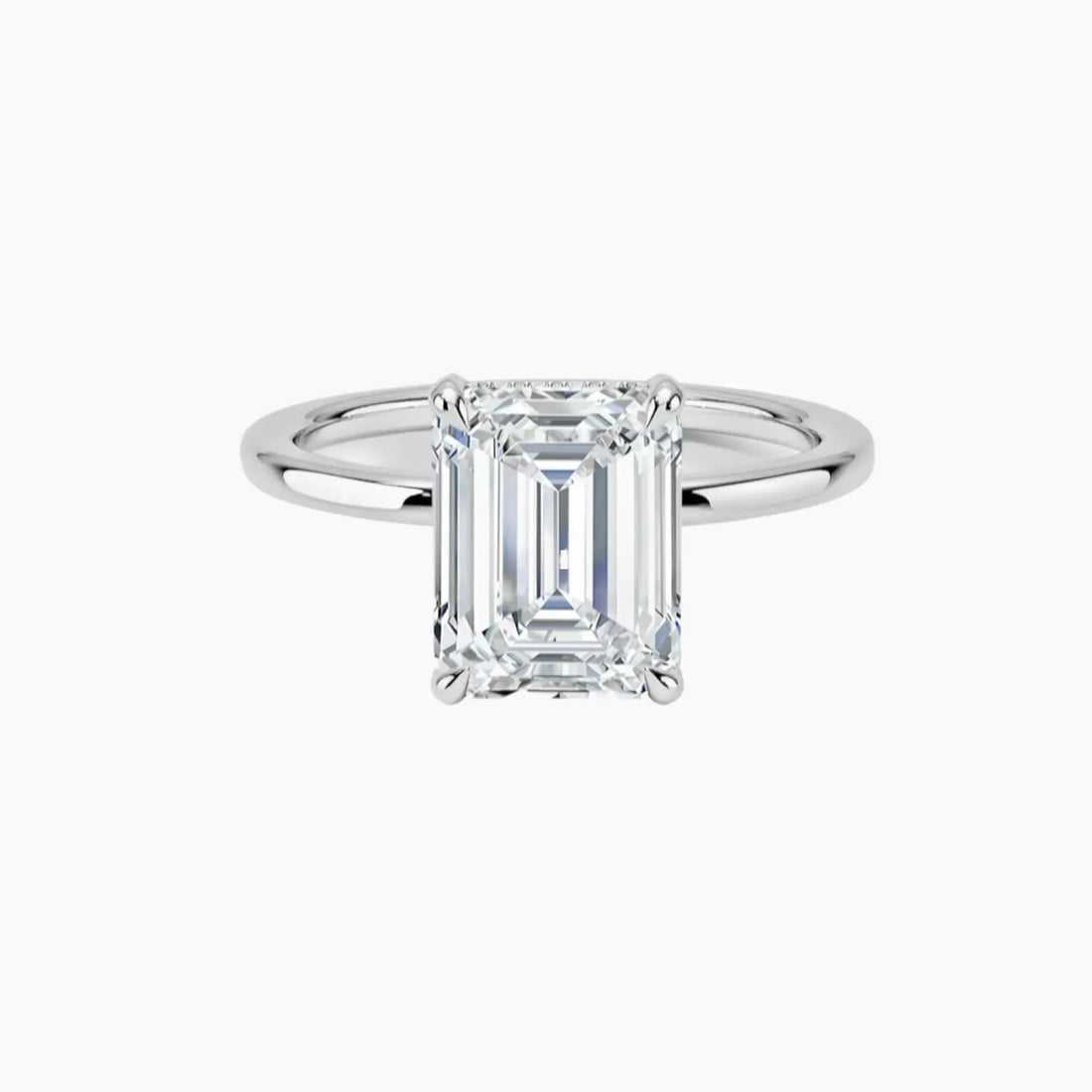 Dahlia Emerald Hidden Halo 3 Carat Lab Grown Diamond Engagement Ring in 18K Yellow Gold