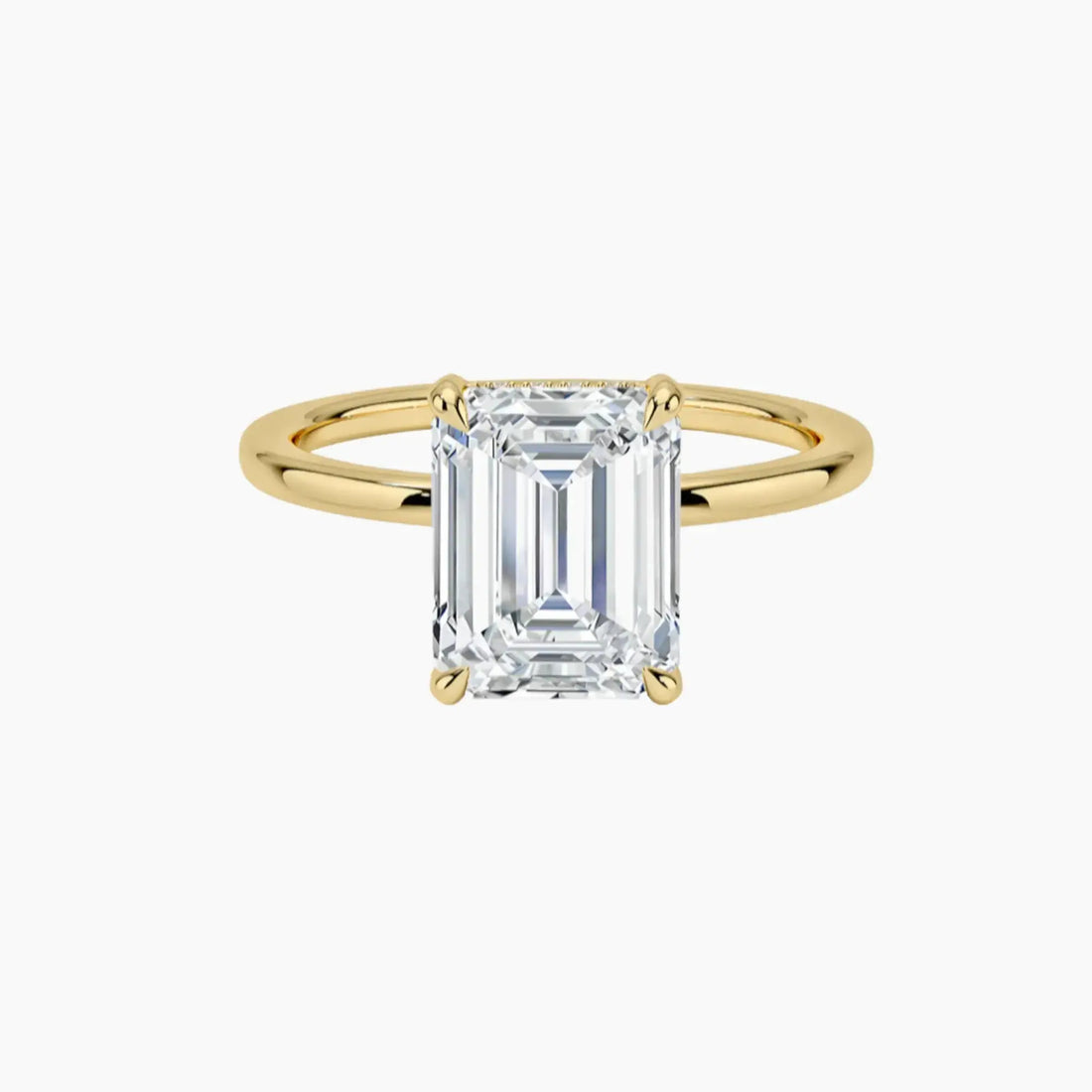 Dahlia Emerald Hidden Halo 2.5 Carat Lab Grown Diamond Engagement Ring in 14K White Gold