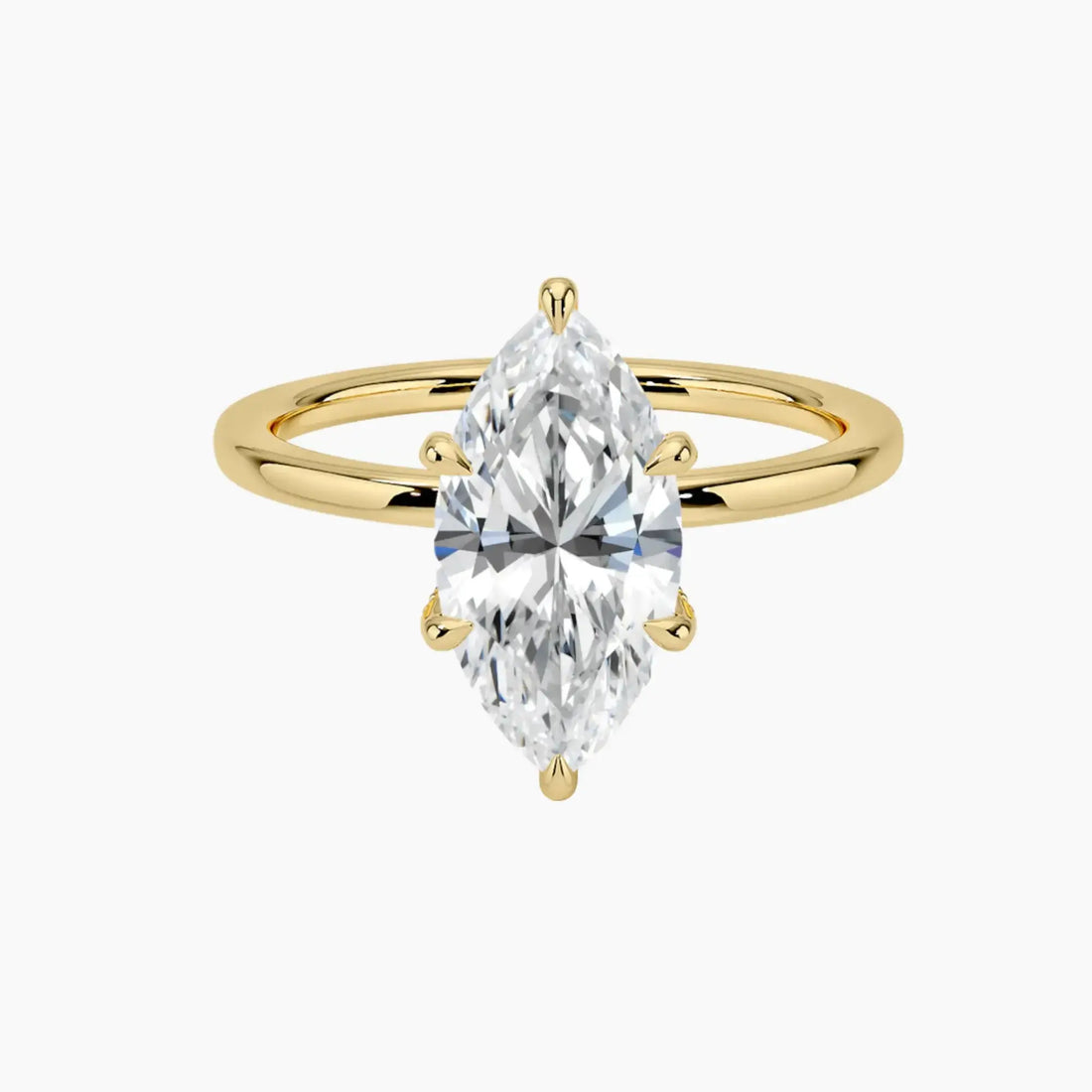 Dahlia Marquise Hidden Halo 2 Carat Lab Grown Diamond Engagement Ring in 18K White Gold