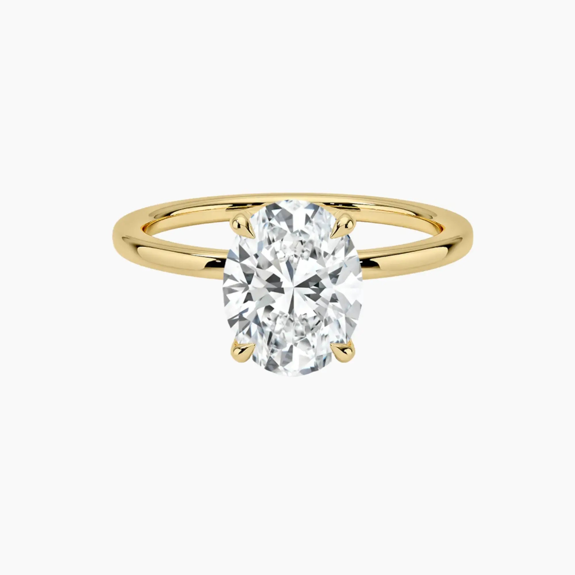Dahlia Oval Hidden Halo 3 Carat Lab Grown Diamond Engagement Ring in 14K Rose Gold