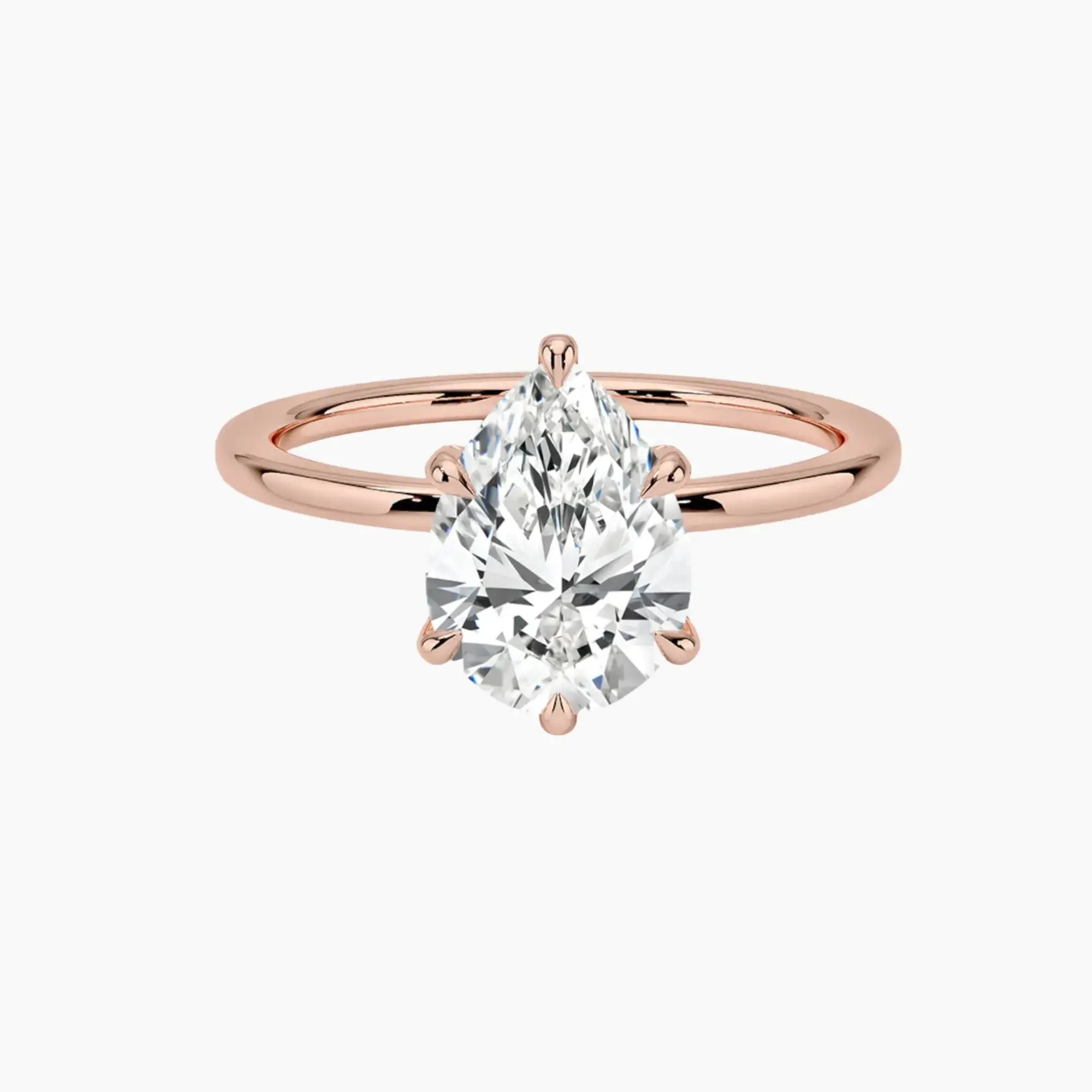 Dahlia Pear Hidden Halo 1 Carat Lab Grown Diamond Engagement Ring in 14K Yellow Gold