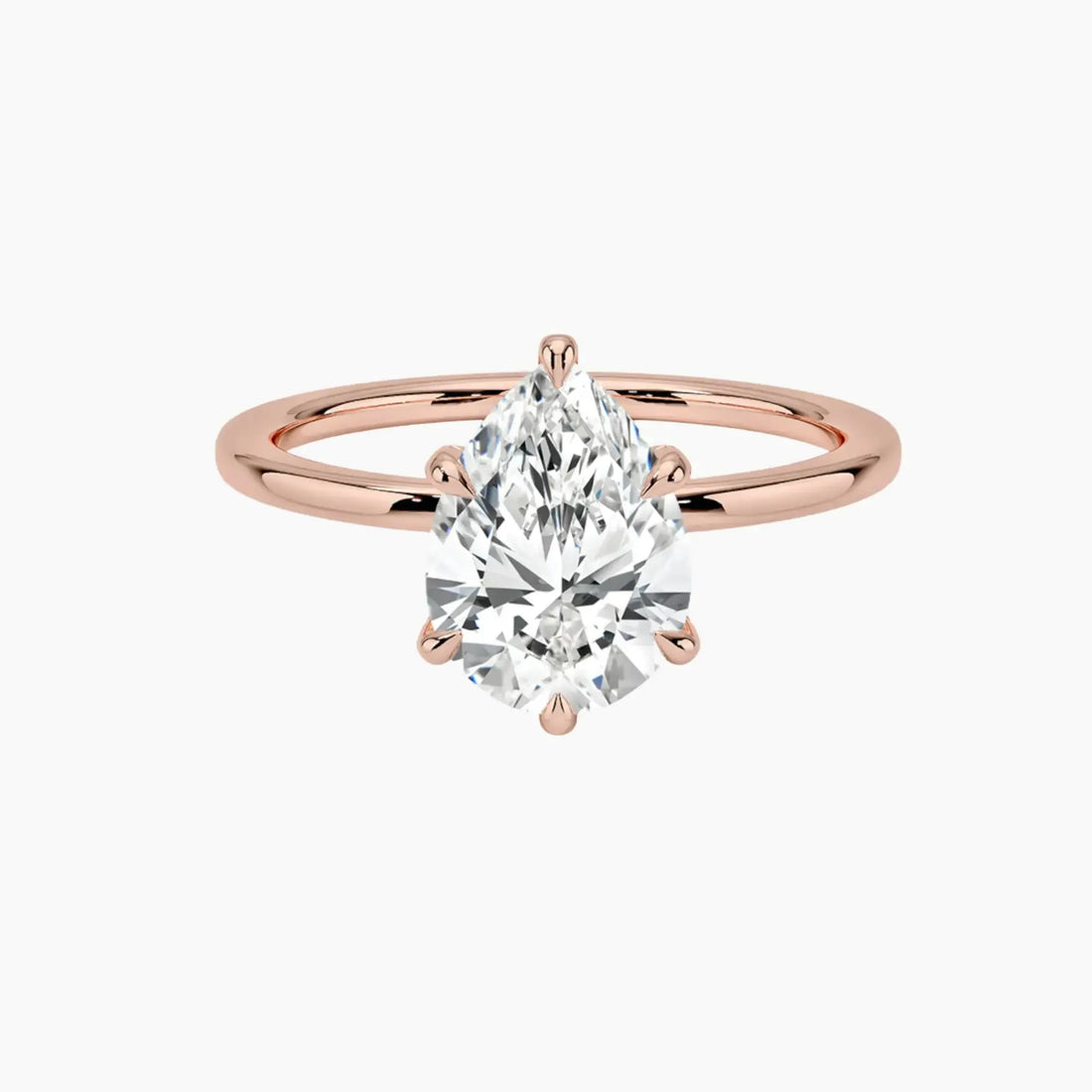 Dahlia Pear Hidden Halo 1.5 Carat Lab Grown Diamond Engagement Ring in 14K Yellow Gold