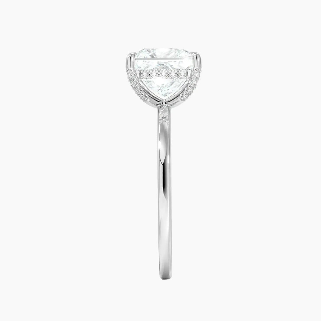 Dahlia Princess Hidden Halo 1 Carat Lab Grown Diamond Engagement Ring in 14K White Gold