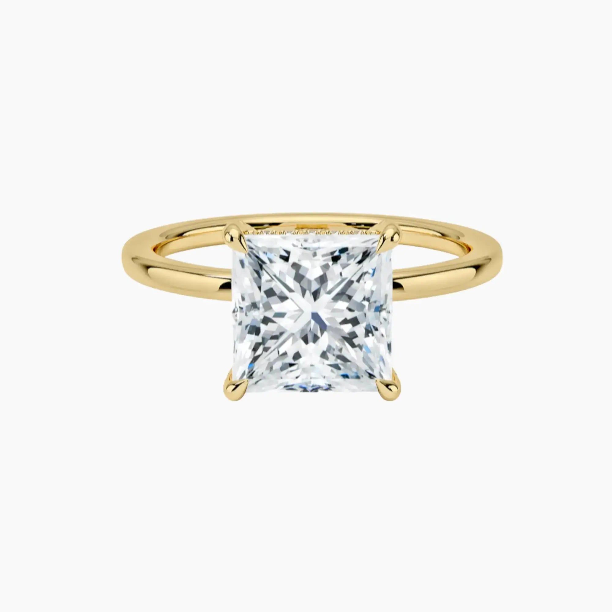 Dahlia Princess Hidden Halo 2.5 Carat Lab Grown Diamond Engagement Ring in 14K White Gold