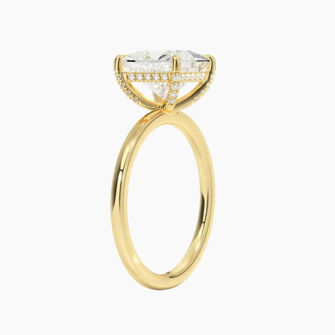 Dahlia Princess Hidden Halo 2.5 Carat Lab Grown Diamond Engagement Ring in 18K White Gold