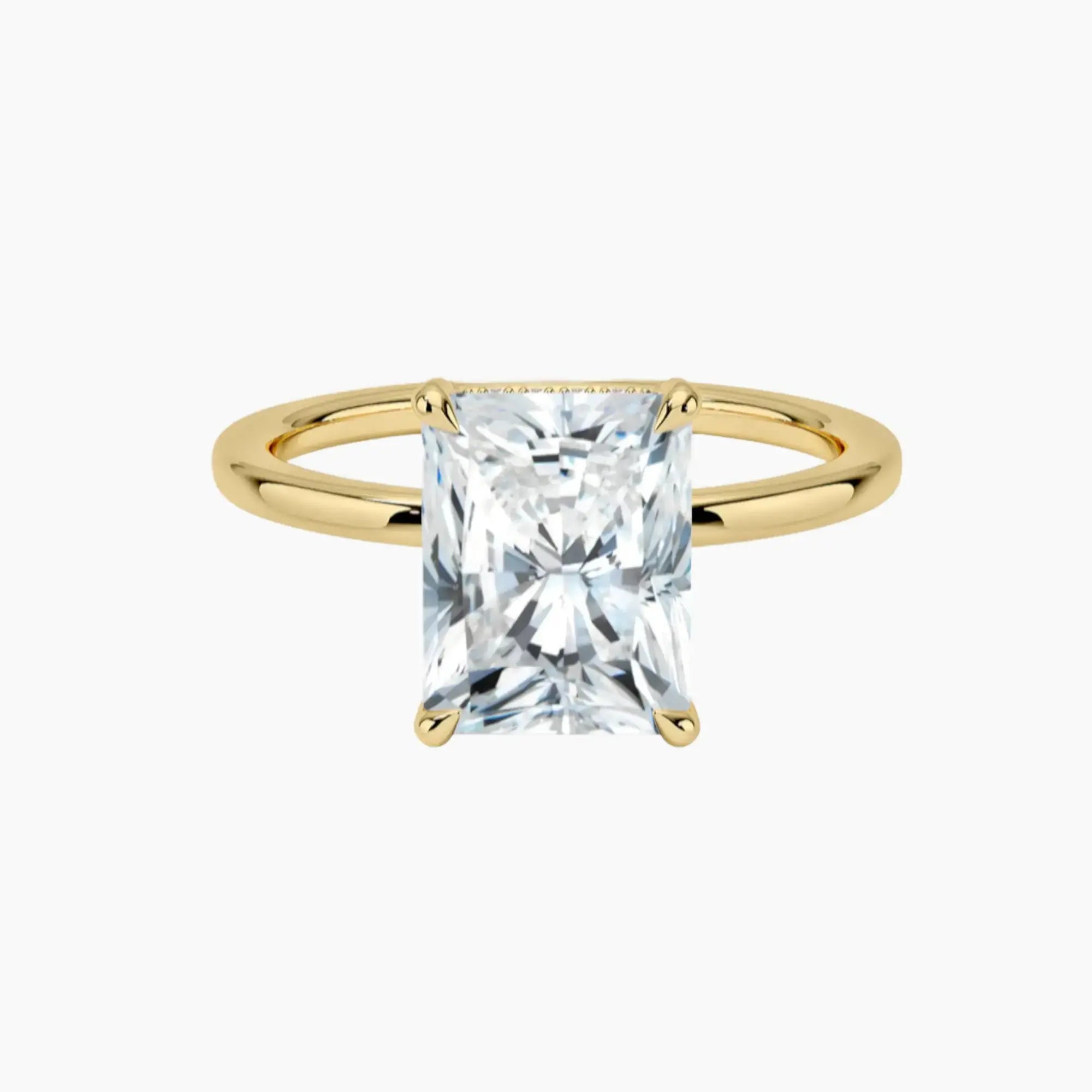 Dahlia Radiant Hidden Halo 3 Carat Lab Grown Diamond Engagement Ring in 18K White Gold