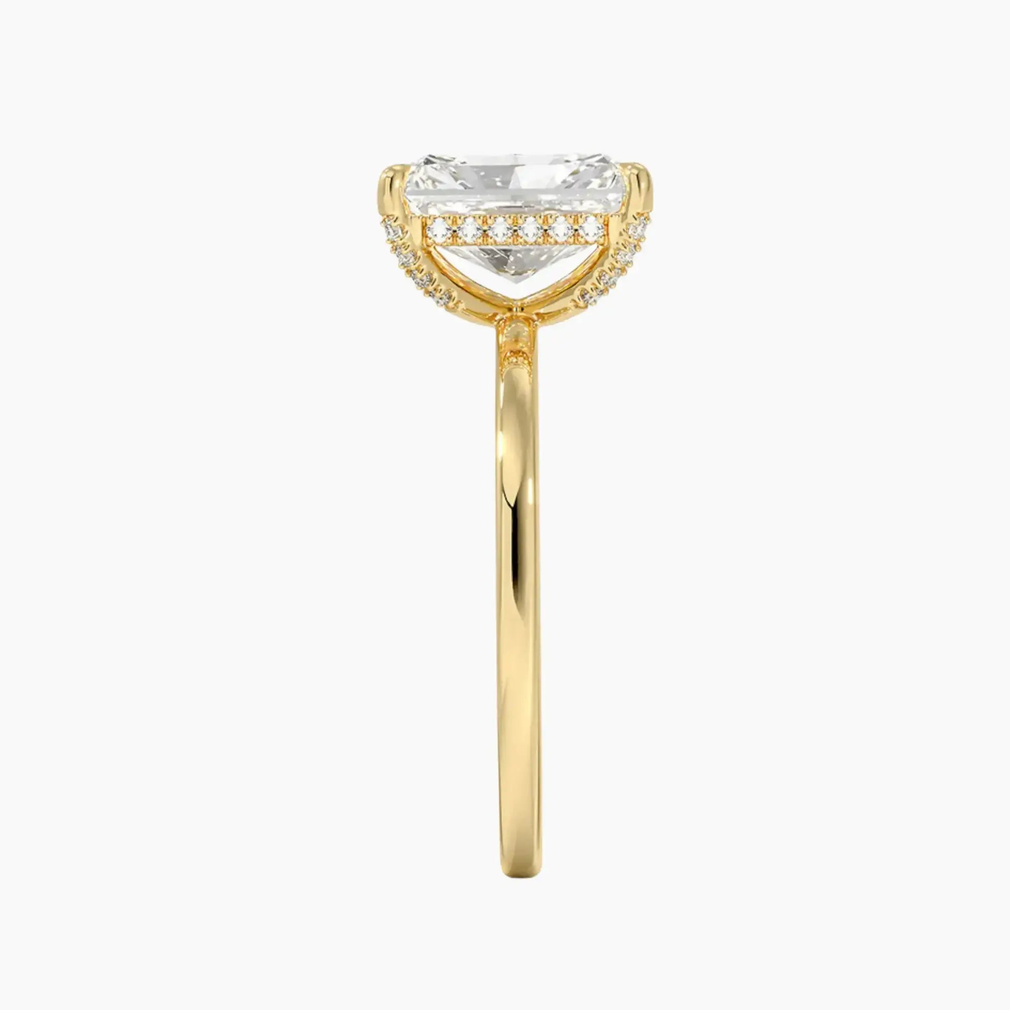 Dahlia Radiant Hidden Halo 3 Carat Lab Grown Diamond Engagement Ring in 18K White Gold