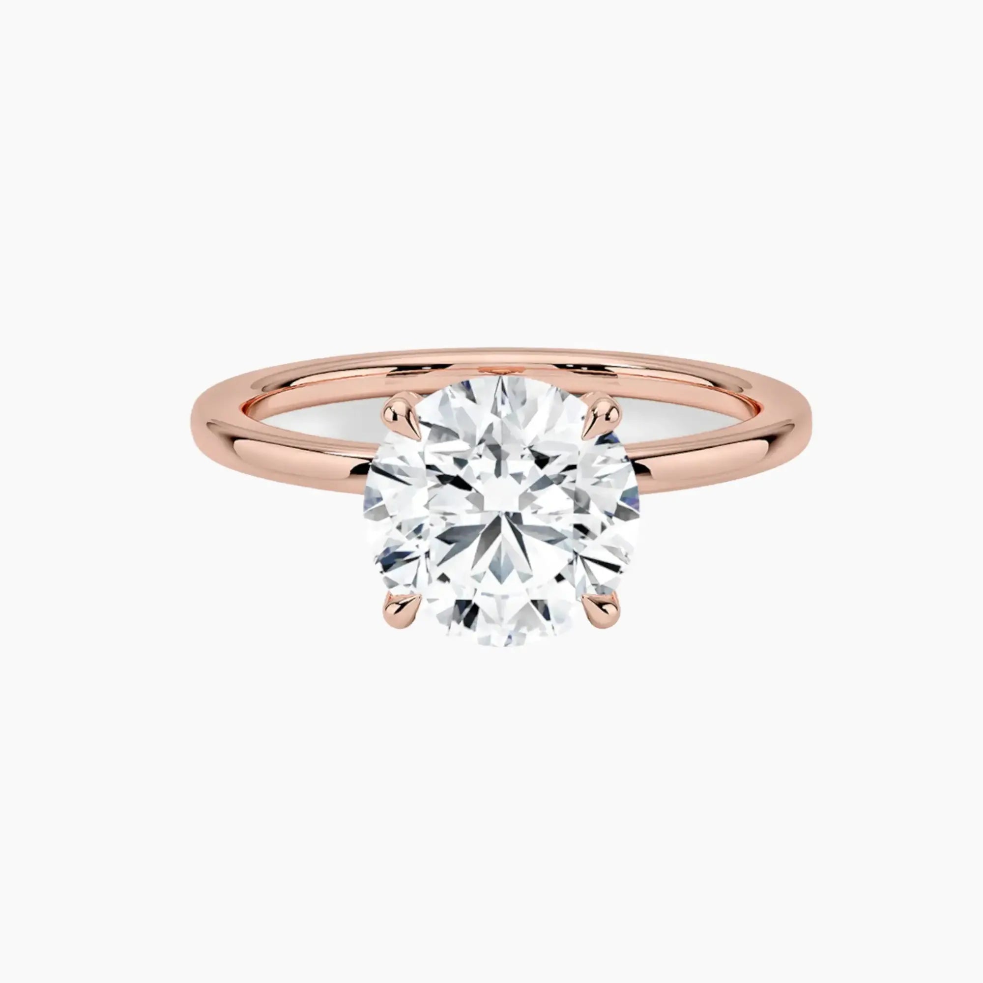 Dahlia Round Hidden Halo 1.5 Carat Lab Grown Diamond Engagement Ring in 18K Rose Gold