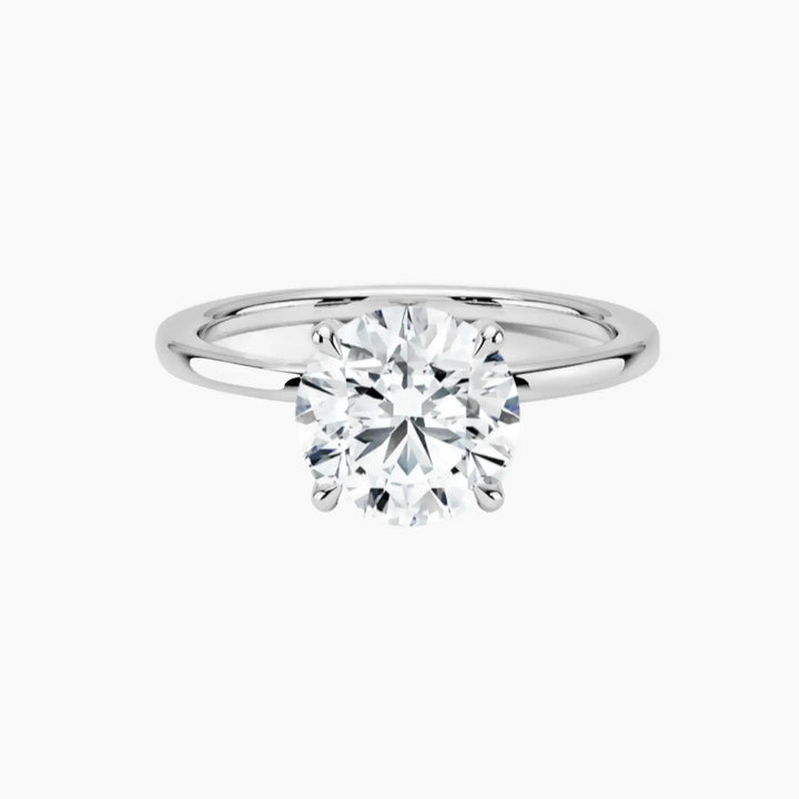 Dahlia Round Hidden Halo 1.5 Carat Lab Grown Diamond Engagement Ring in 18K White Gold
