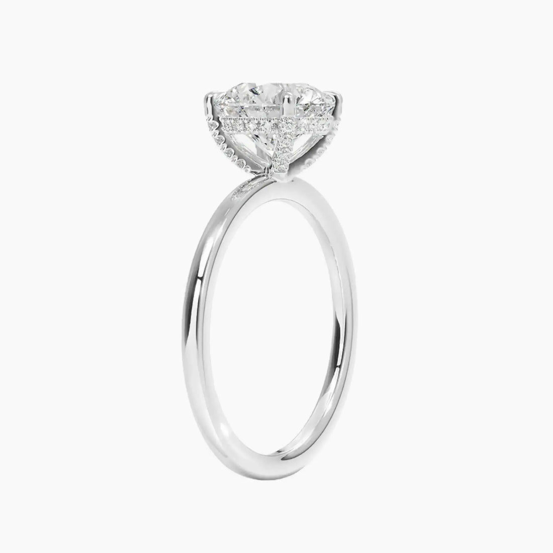 Dahlia Round Hidden Halo 2 Carat Lab Grown Diamond Engagement Ring in 14K Rose Gold