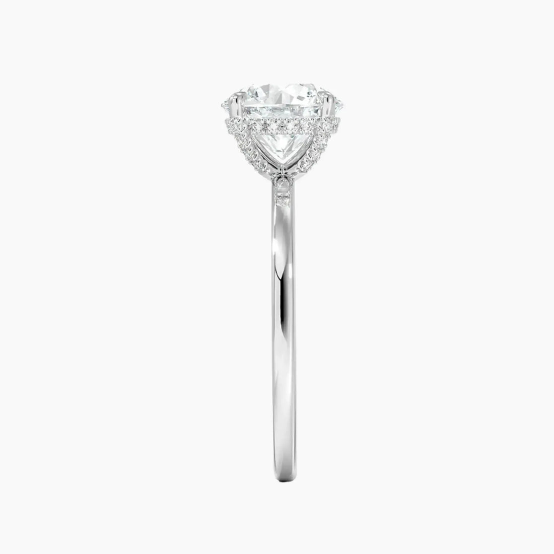 Dahlia Round Hidden Halo 1 Carat Lab Grown Diamond Engagement Ring in 14K White Gold