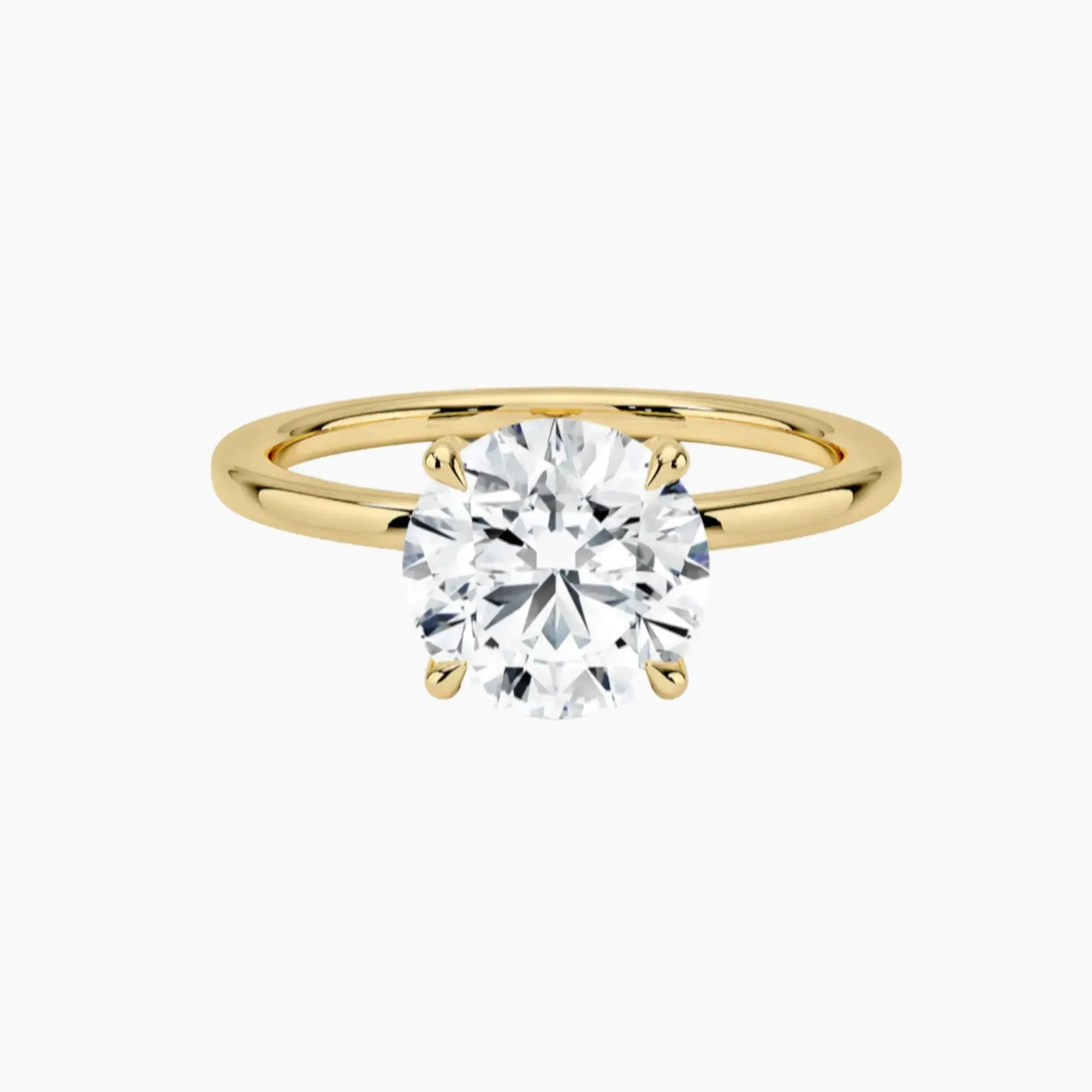 Dahlia Round Hidden Halo Diamond Ring Setting in 14K White Gold