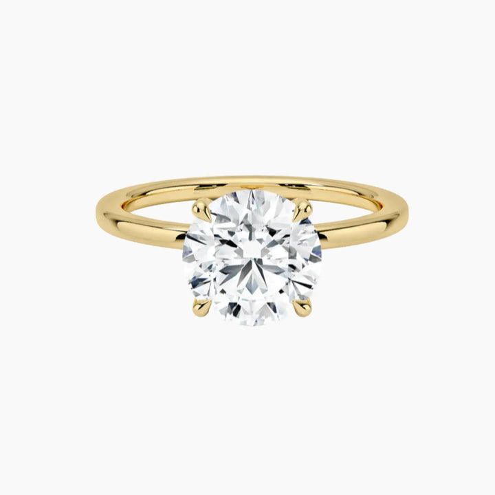 Dahlia Round Hidden Halo 1.5 Carat Lab Grown Diamond Engagement Ring in 14K Yellow Gold