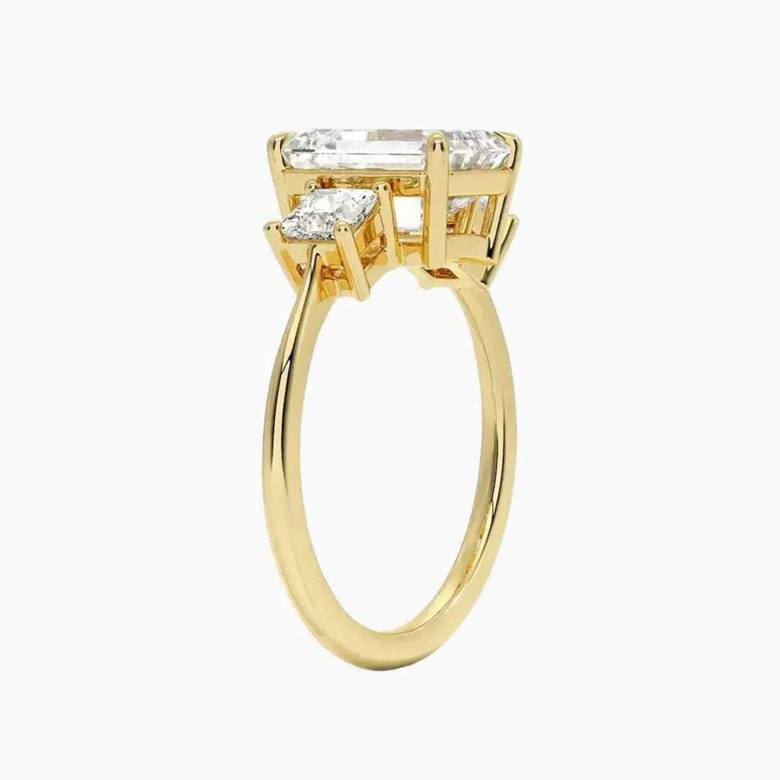 Vespera Emerald Three Stone 1 Carat Lab Grown Diamond Engagement Ring in 14K White Gold