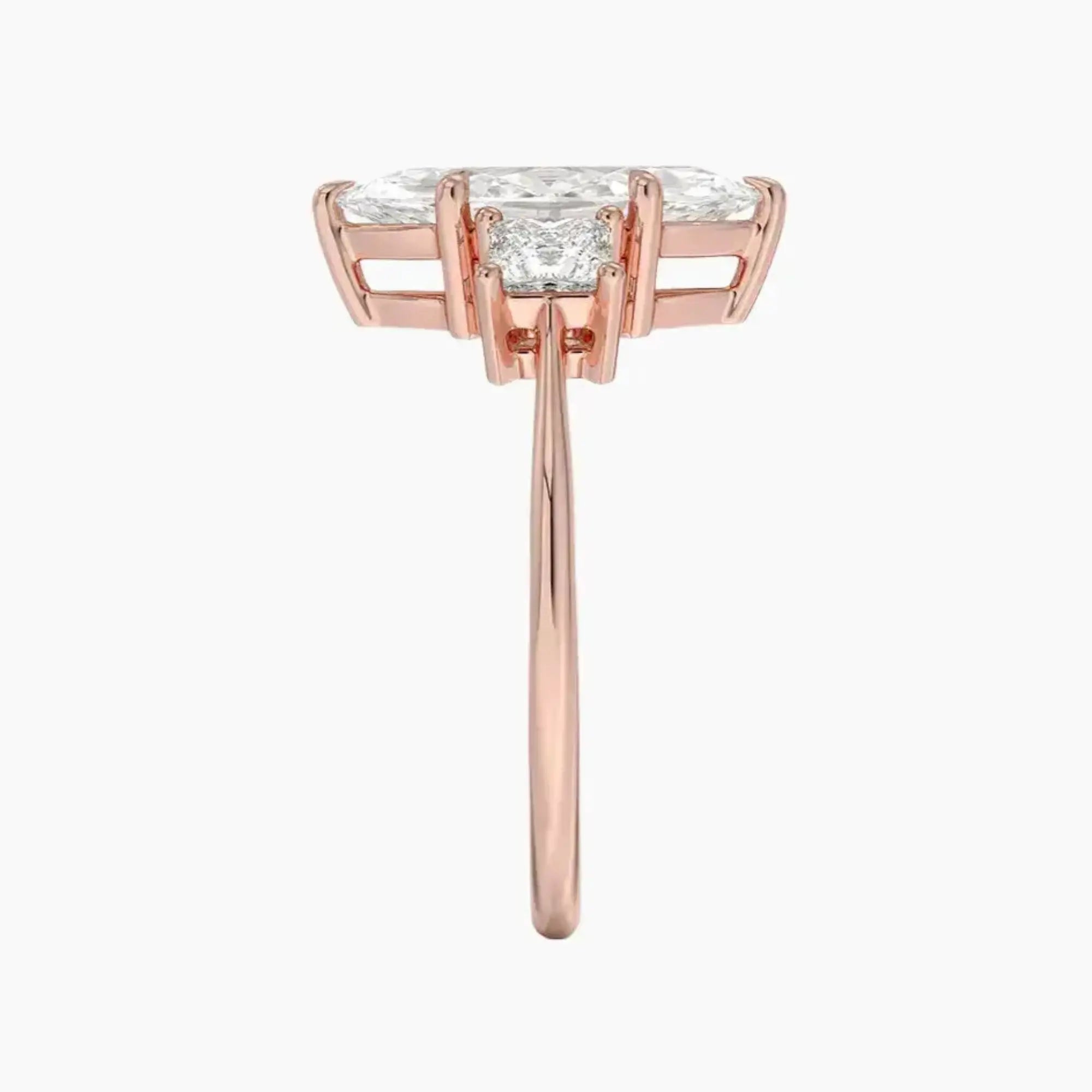 Vespera Marquise Three Stone 1.5 Carat Lab Grown Diamond Engagement Ring in 14K Rose Gold