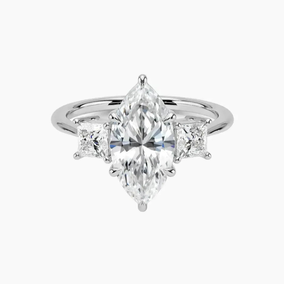 Vespera Marquise Three Stone 2 Carat Lab Grown Diamond Engagement Ring in 14K Rose Gold