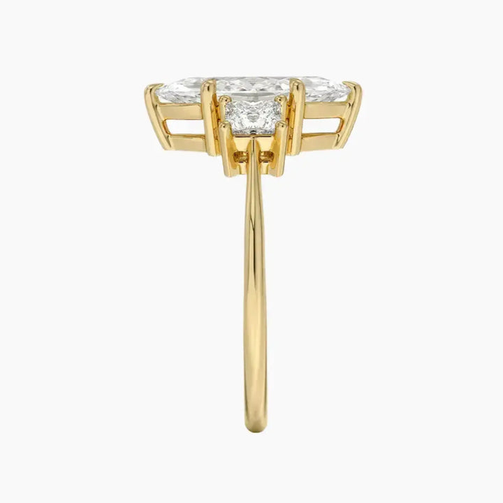 Vespera Marquise Three Stone 1 Carat Lab Grown Diamond Engagement Ring in 14K Rose Gold