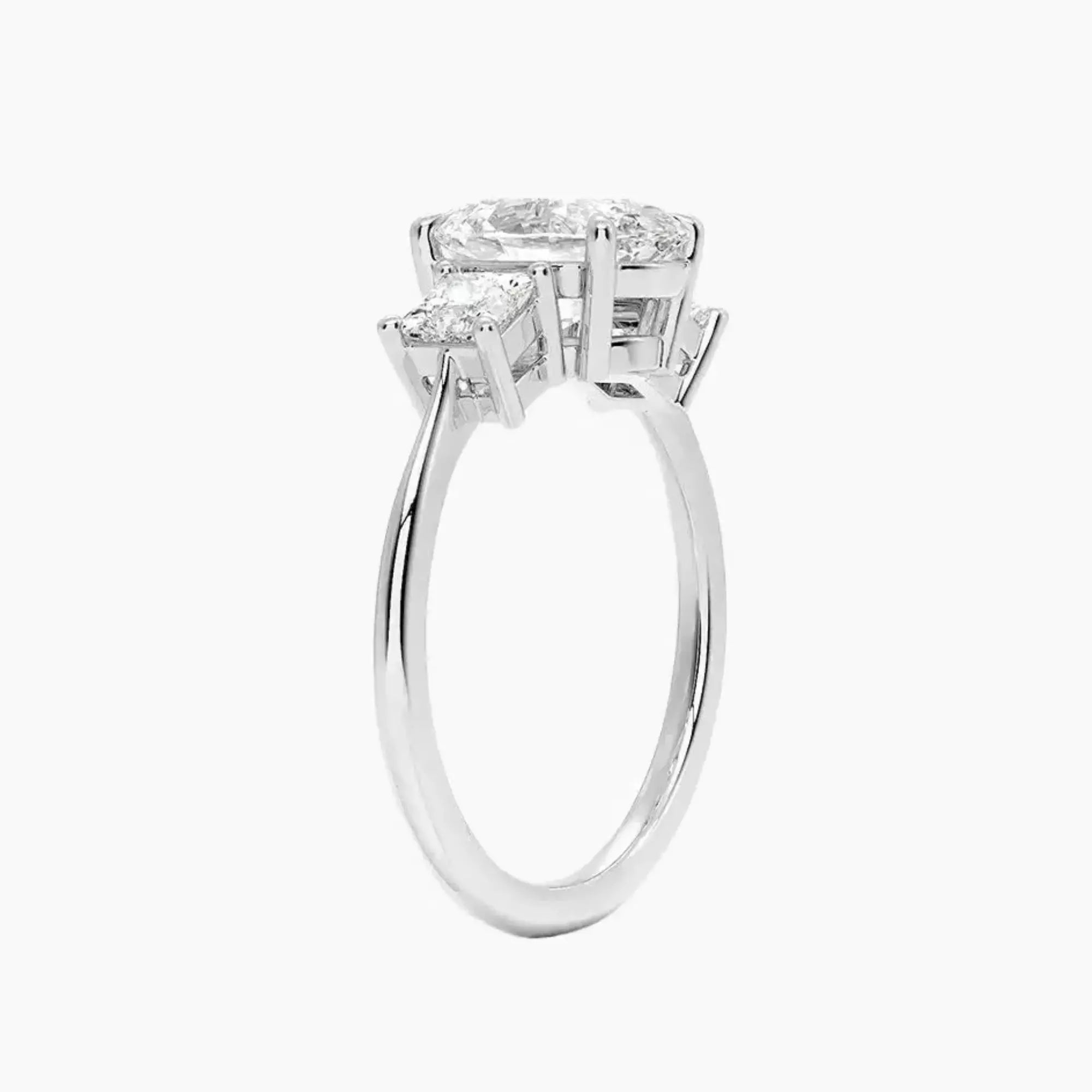 Vespera Oval Three Stone 2 Carat Lab Grown Diamond Engagement Ring in 18K Rose Gold