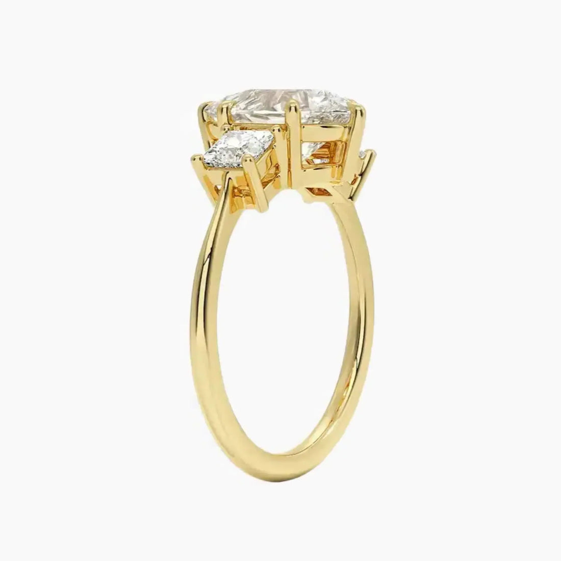 Vespera Pear Three Stone 3 Carat Lab Grown Diamond Engagement Ring in 18K Rose Gold