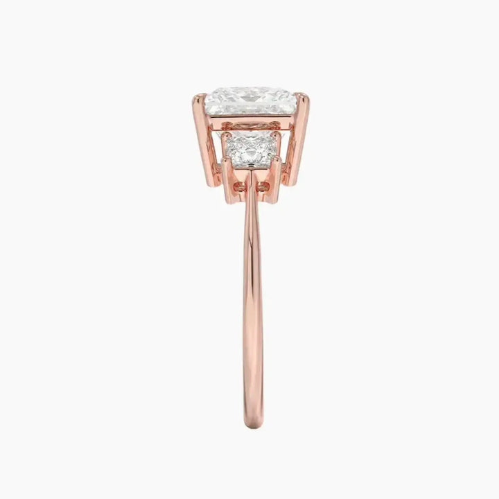Vespera Princess Three Stone 2 Carat Lab Grown Diamond Engagement Ring in 18K Yellow Gold