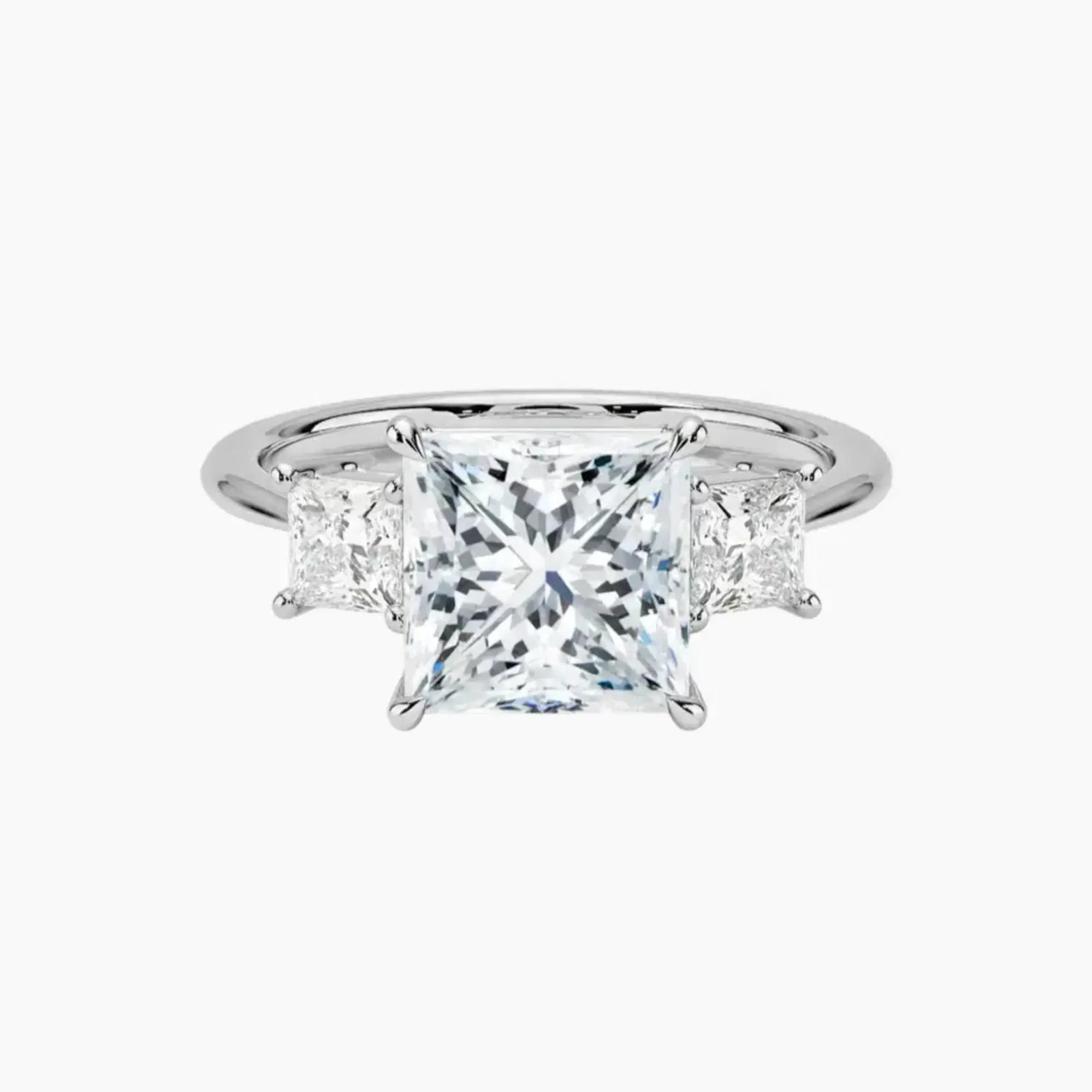Vespera Princess Three Stone 1.5 Carat Lab Grown Diamond Engagement Ring in 14K White Gold