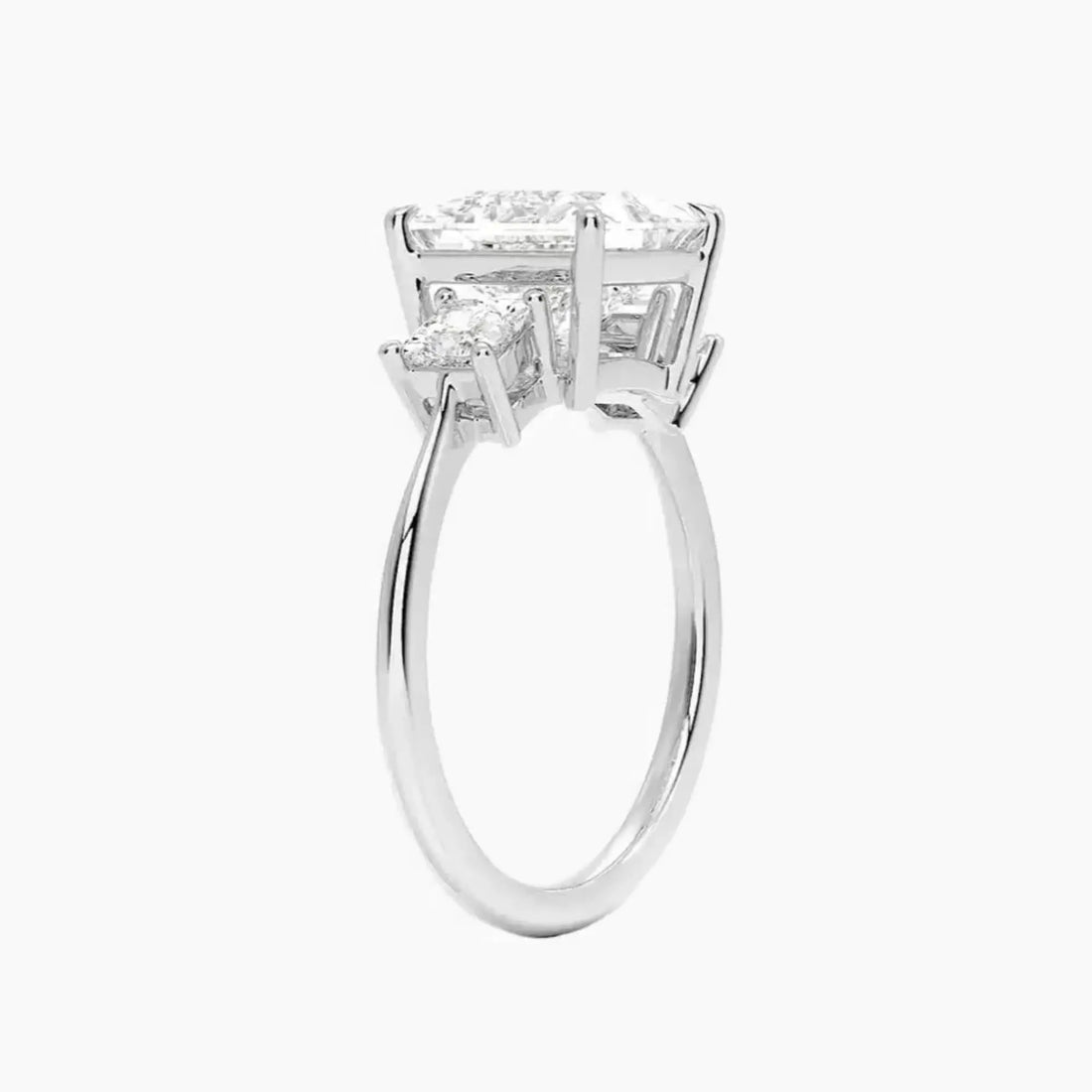 Vespera Princess Three Stone 2.5 Carat Lab Grown Diamond Engagement Ring in 18K Yellow Gold