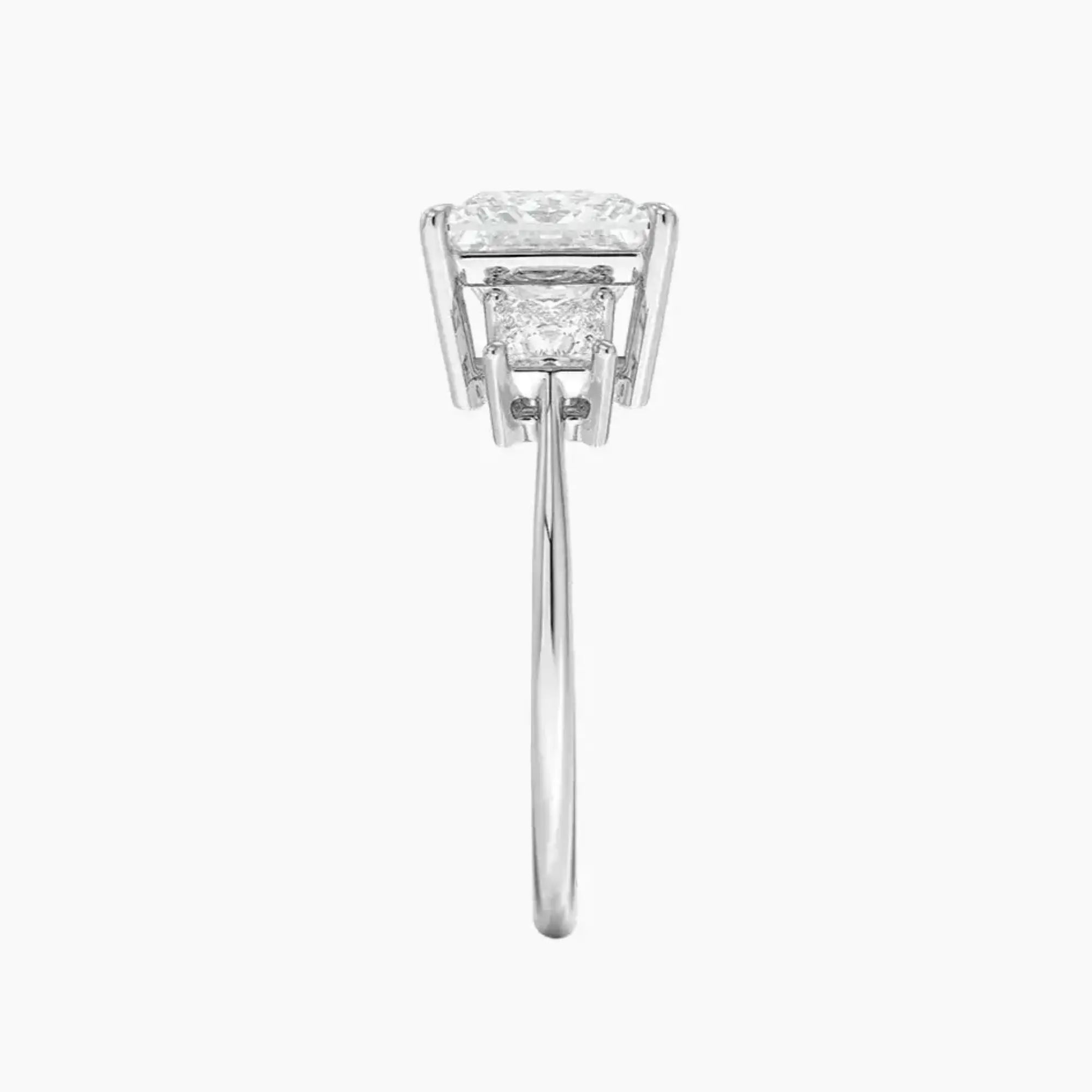 Vespera Princess Three Stone Diamond Ring Setting in 18K White Gold