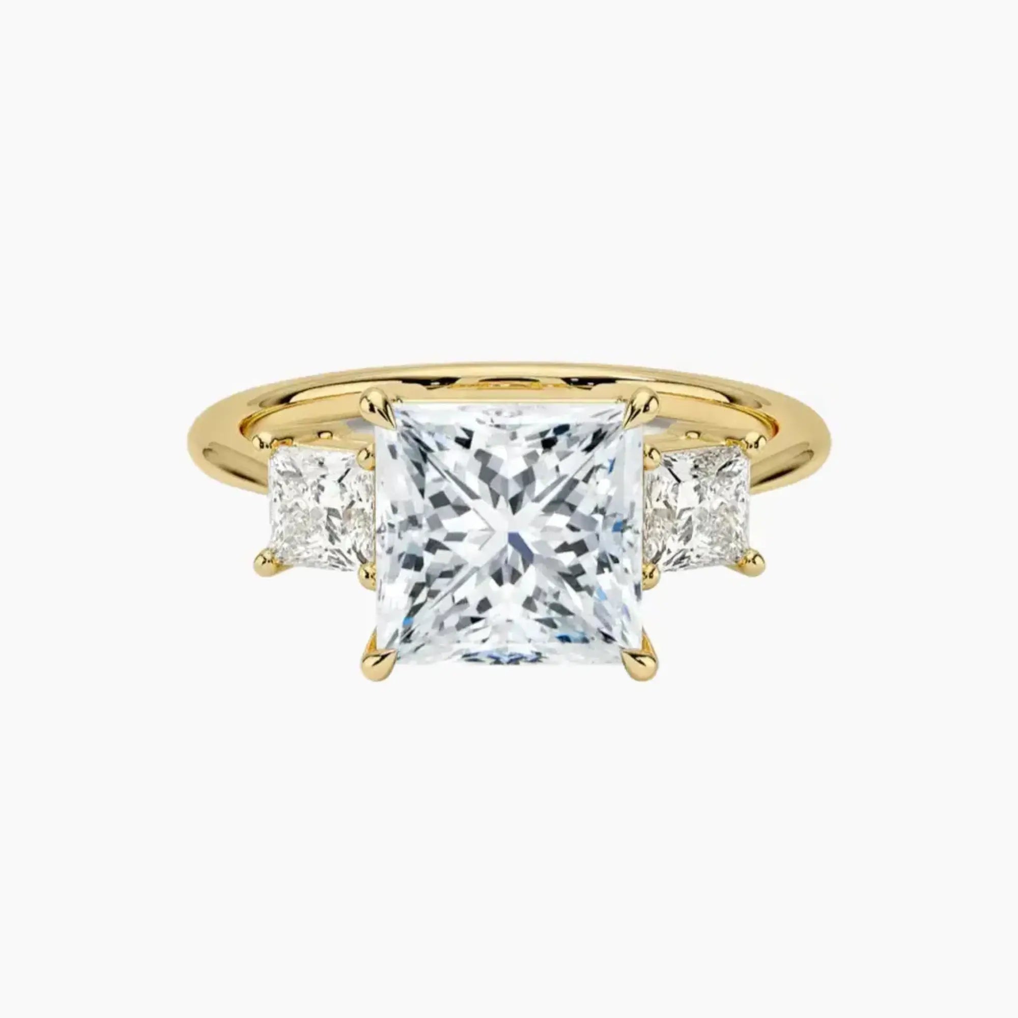 Vespera Princess Three Stone 1 Carat Lab Grown Diamond Engagement Ring in 18K Rose Gold