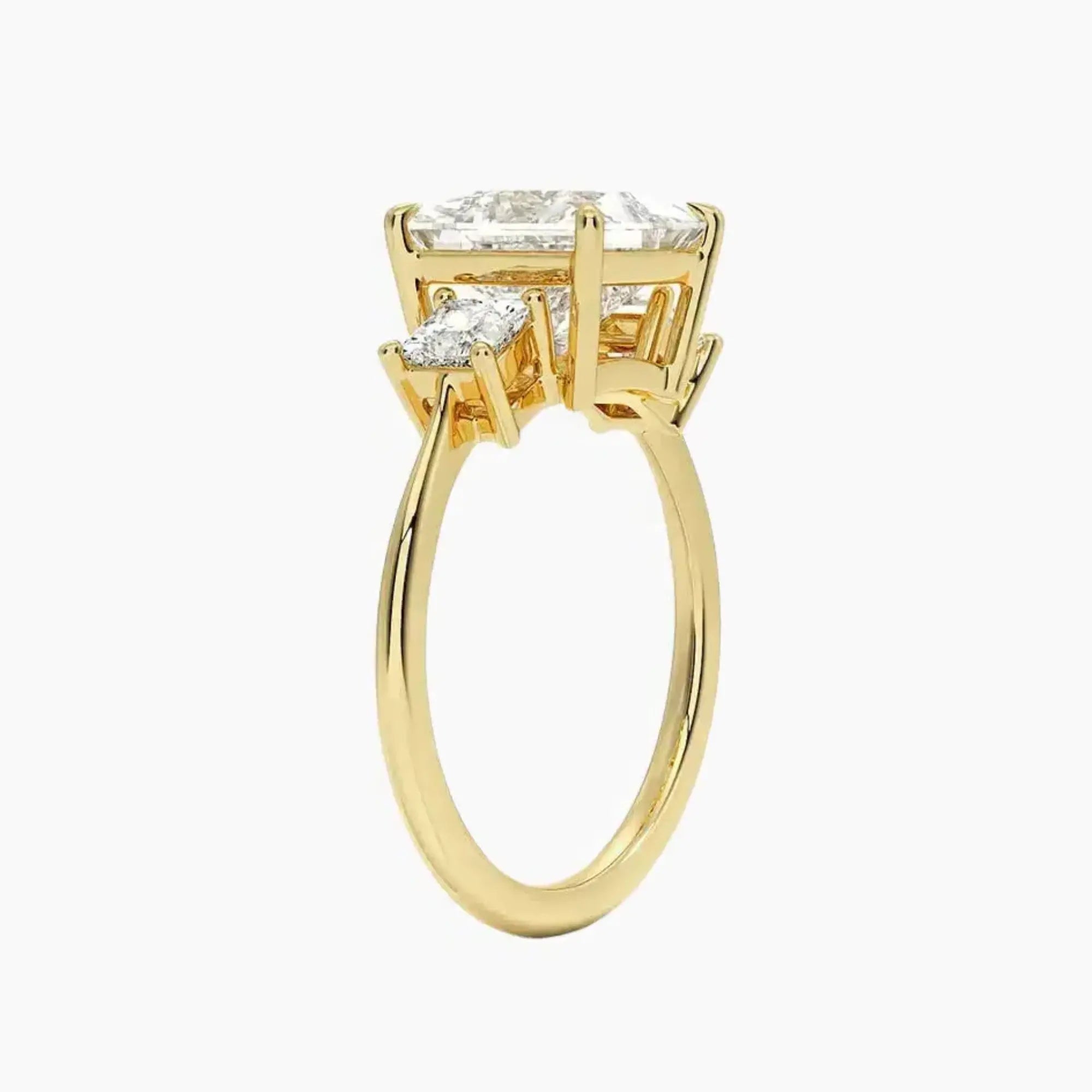 Vespera Princess Three Stone 2.5 Carat Lab Grown Diamond Engagement Ring in 14K White Gold