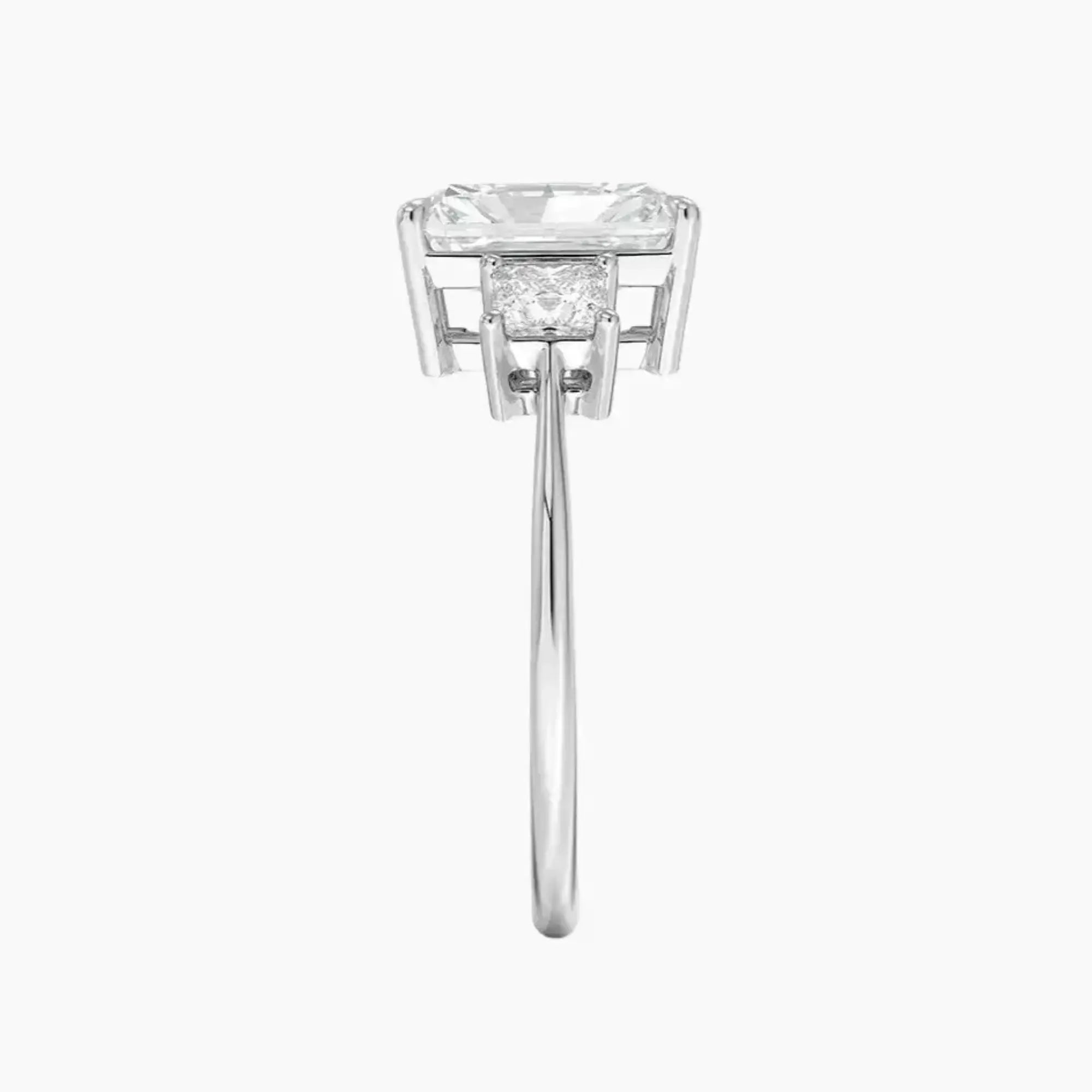 Vespera Radiant Three Stone Diamond Ring Setting in 18K Yellow Gold