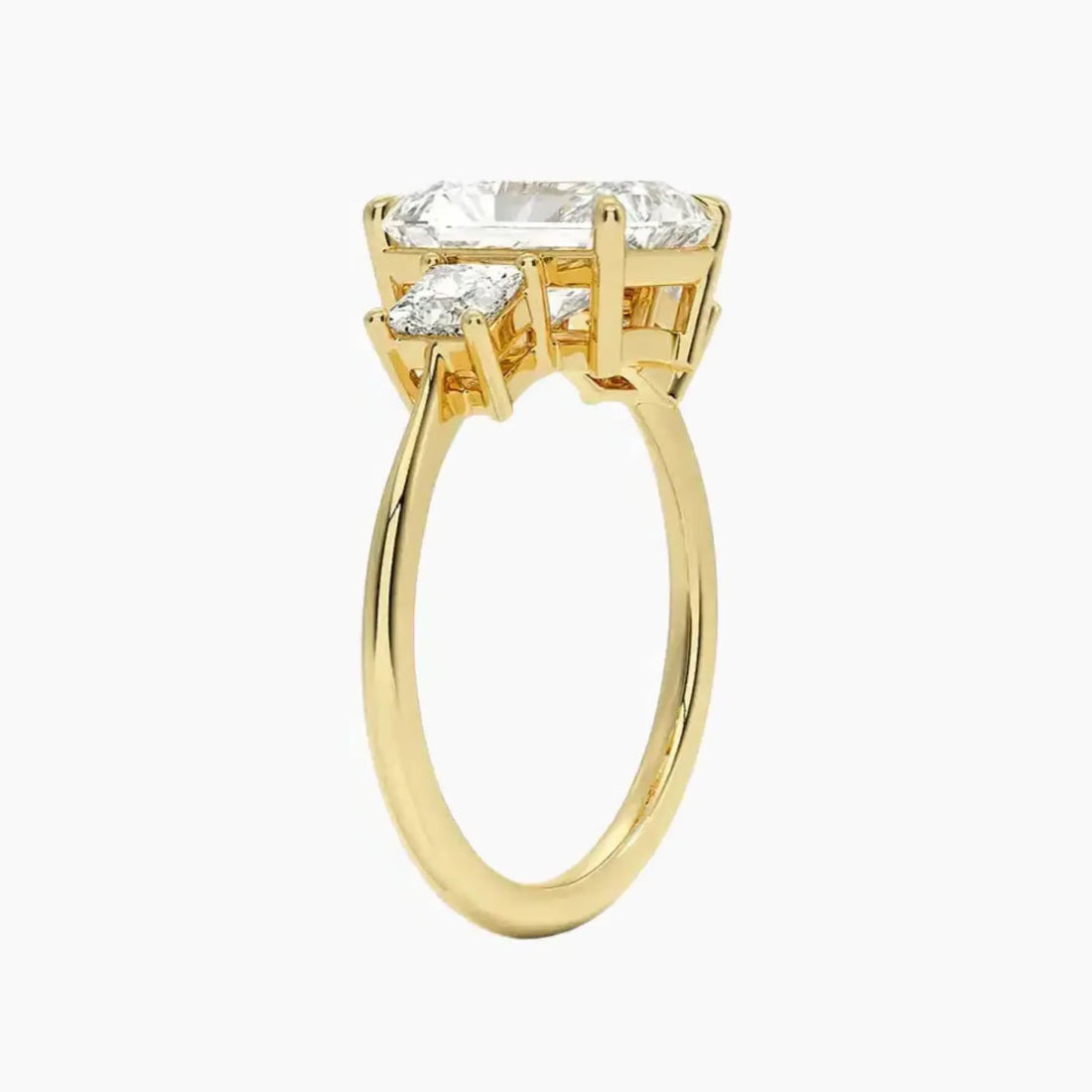 Vespera Radiant Three Stone 2 Carat Lab Grown Diamond Engagement Ring in 18K White Gold