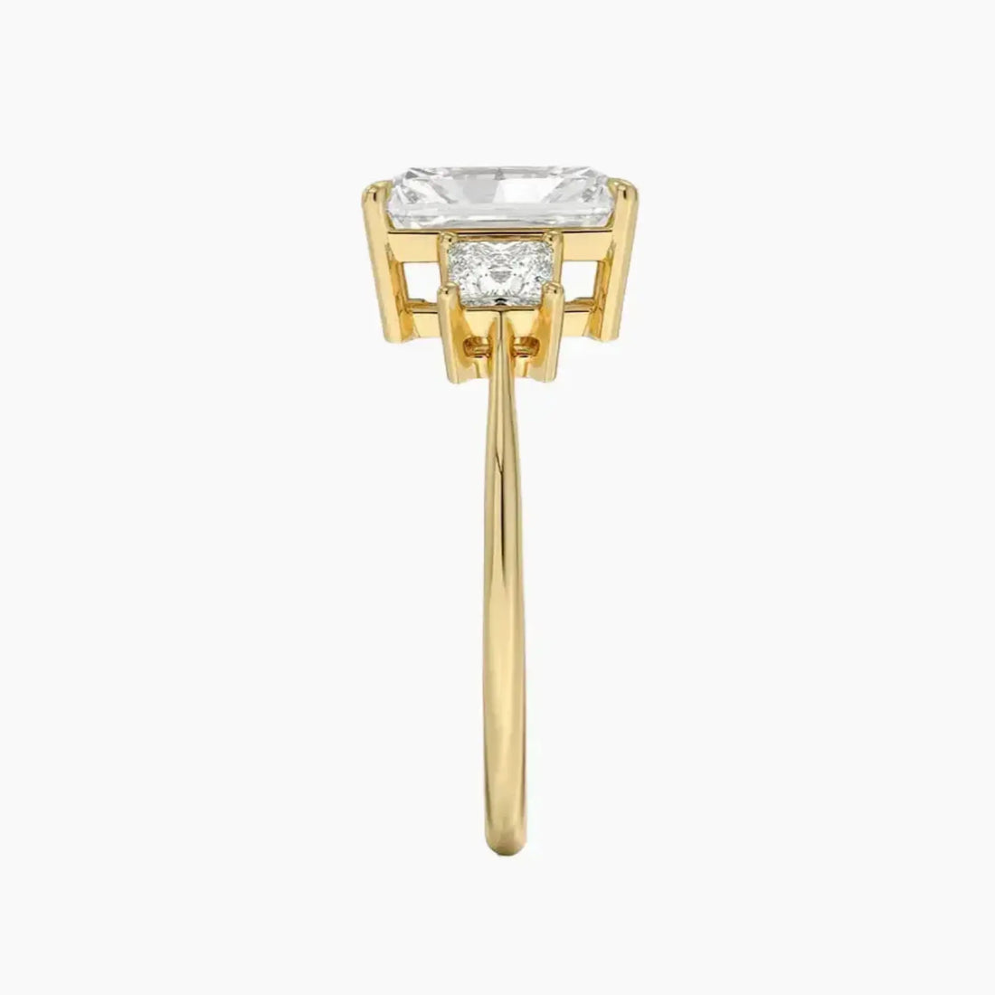 Vespera Radiant Three Stone 1.5 Carat Lab Grown Diamond Engagement Ring in 14K Rose Gold