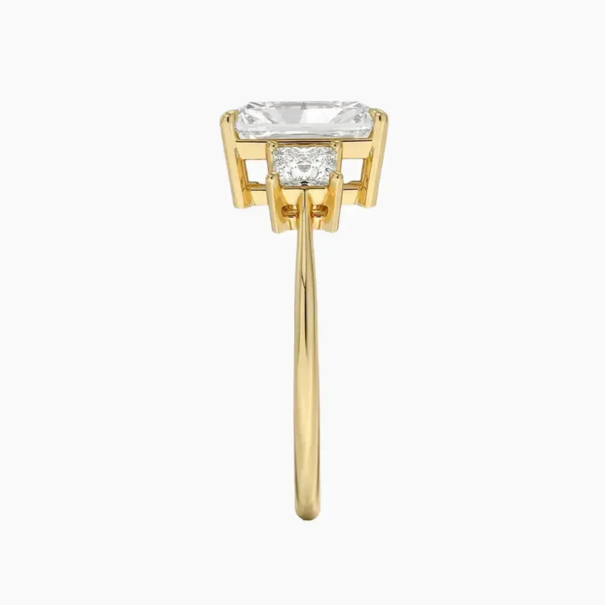 Vespera Radiant Three Stone Diamond Ring Setting in 18K White Gold