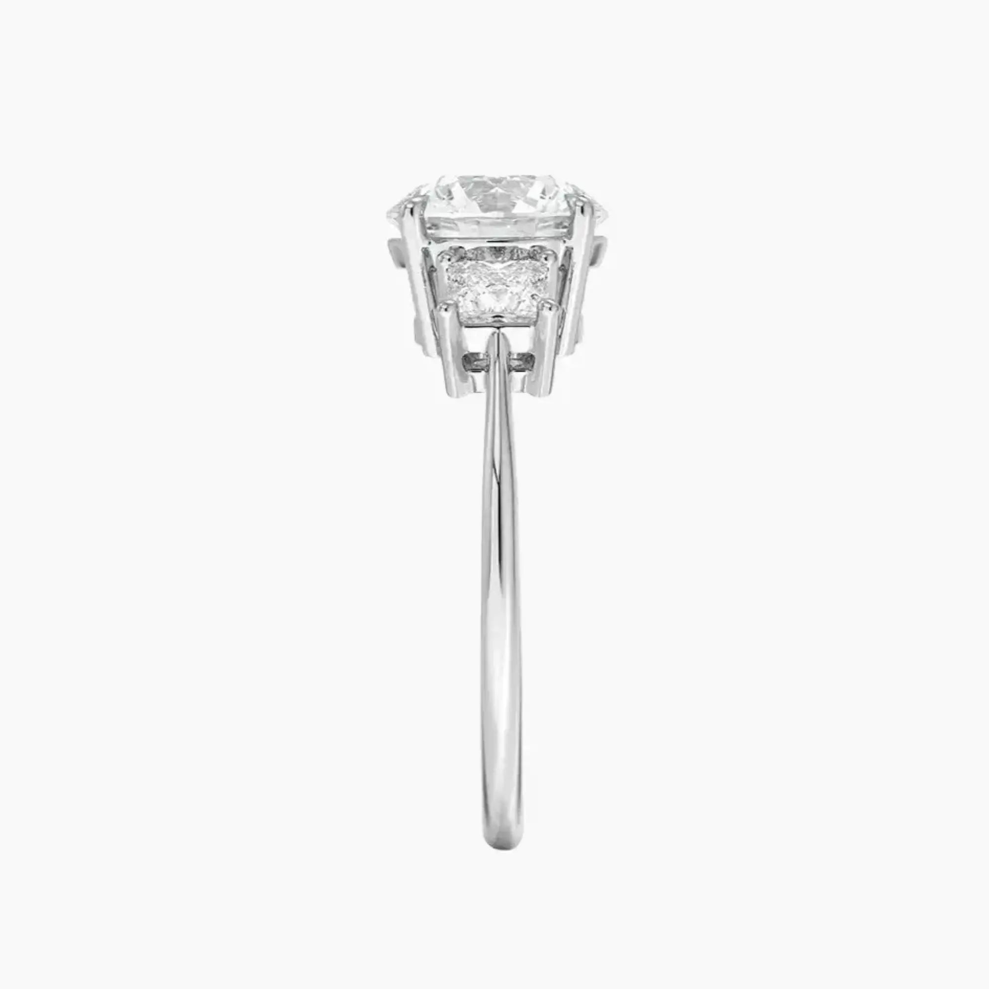 Vespera Round Three Stone Diamond Ring Setting in 14K Rose Gold