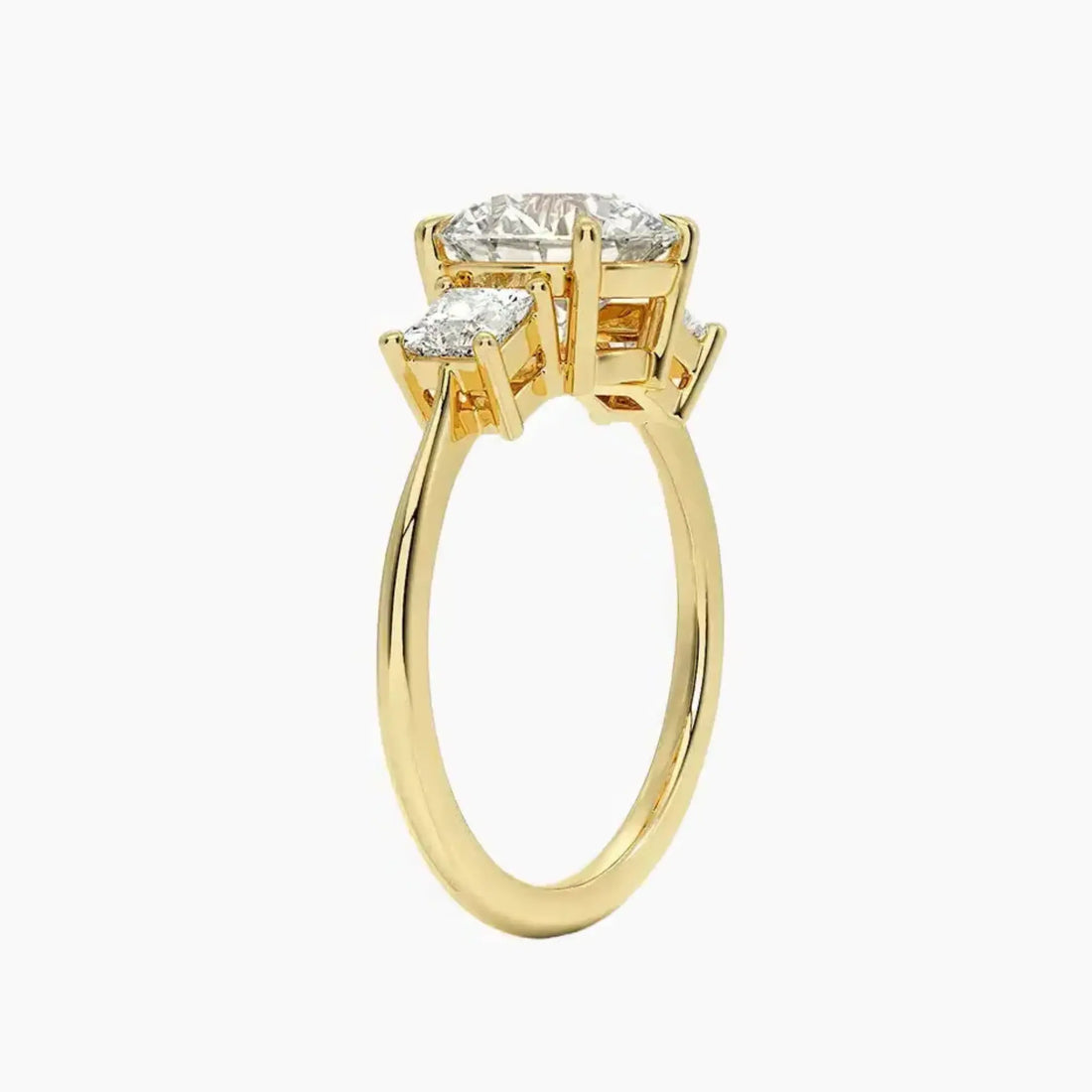 Vespera Round Three Stone Diamond Ring Setting in 14K White Gold