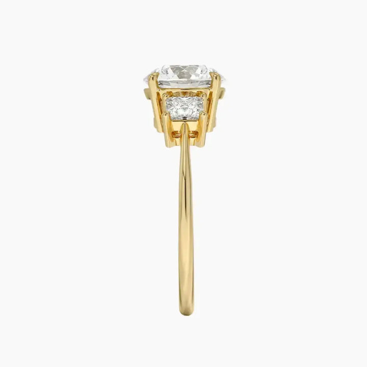 Vespera Round Three Stone 1 Carat Lab Grown Diamond Engagement Ring in 14K Rose Gold