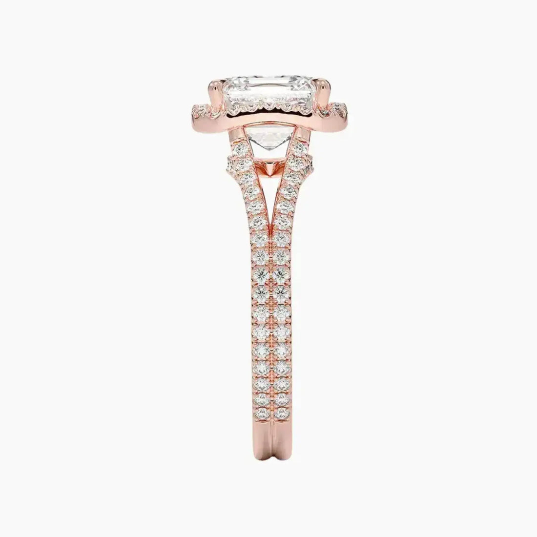 Zephyrine Asscher Designer 1 Carat Lab Grown Diamond Engagement Ring in 18K Yellow Gold