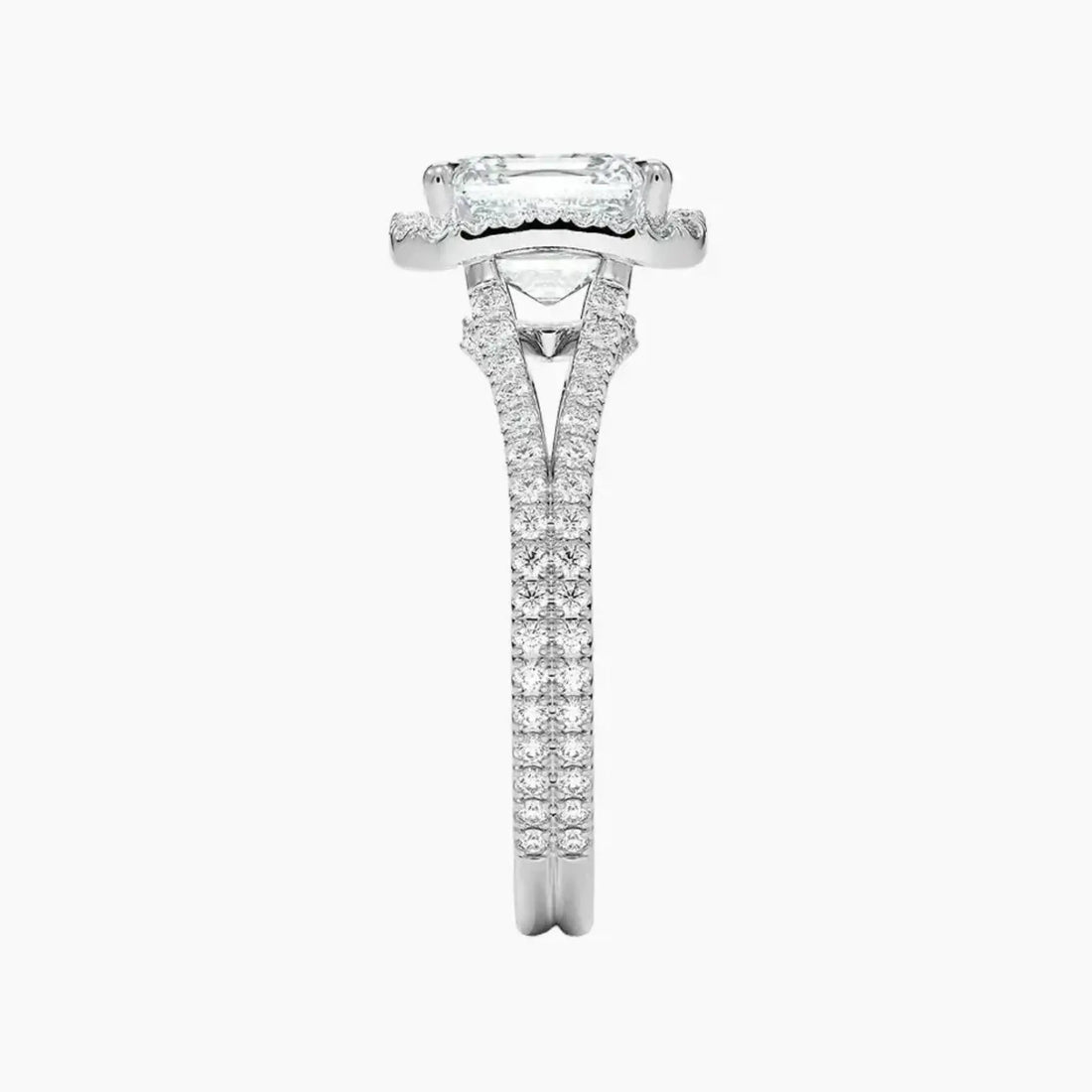 Zephyrine Asscher Designer 3 Carat Lab Grown Diamond Engagement Ring in 14K Yellow Gold