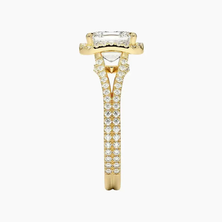 Zephyrine Asscher Designer 2.5 Carat Lab Grown Diamond Engagement Ring in 18K Rose Gold