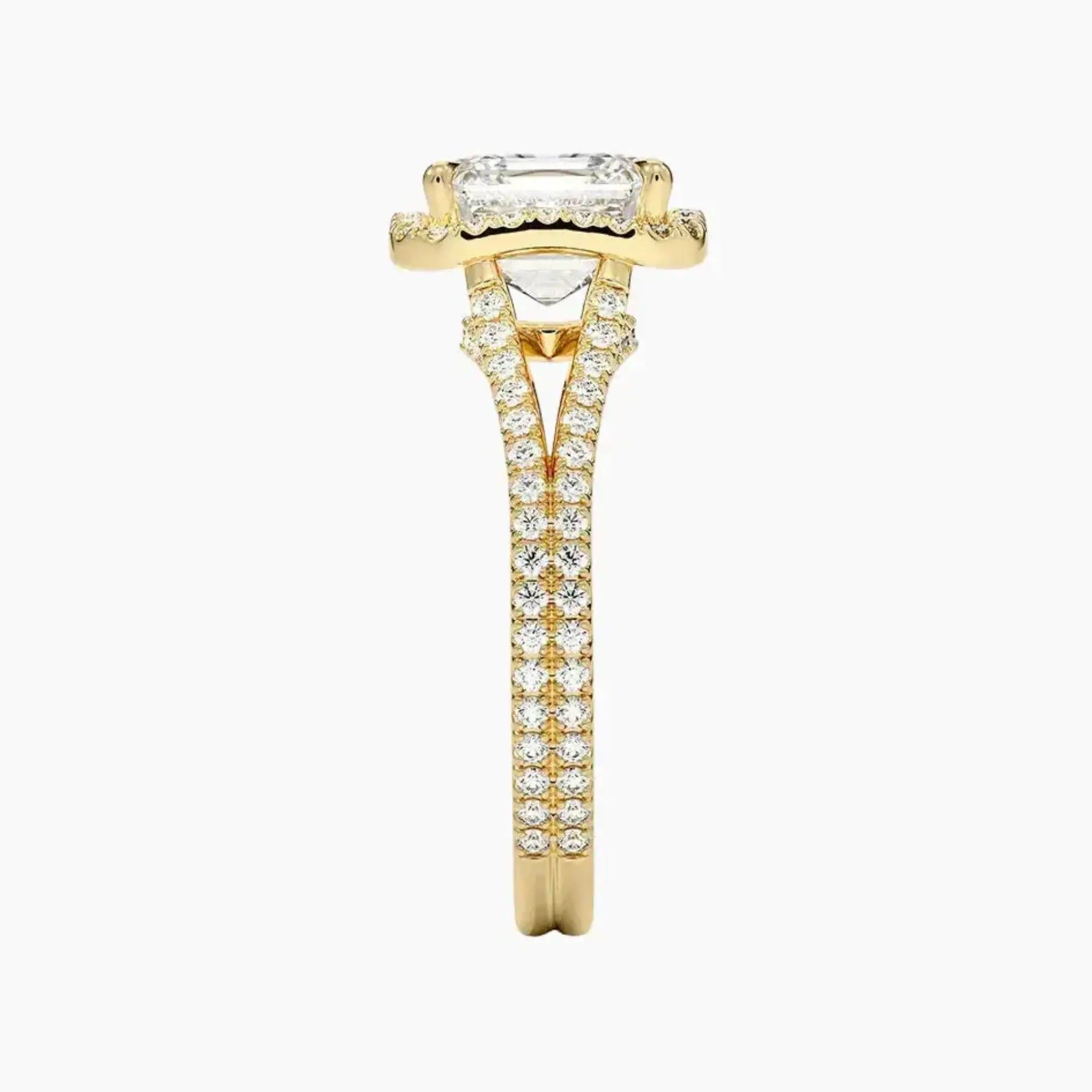 Zephyrine Asscher Designer 2.5 Carat Lab Grown Diamond Engagement Ring in 14K White Gold