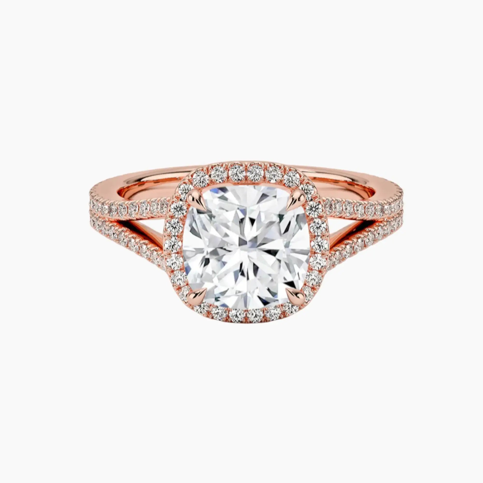 Zephyrine Cushion Designer 1.5 Carat Lab Grown Diamond Engagement Ring in 14K Yellow Gold