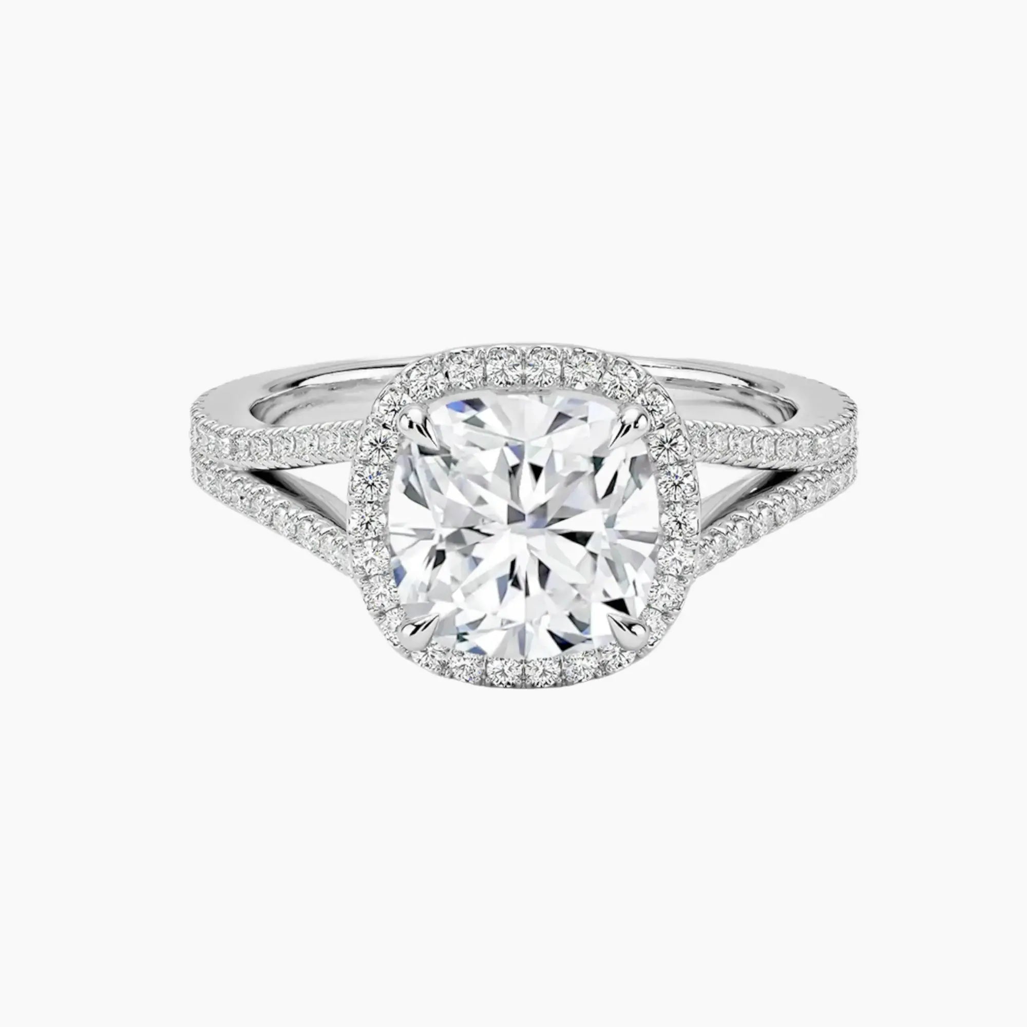 Zephyrine Cushion Designer 1.5 Carat Lab Grown Diamond Engagement Ring in 14K Yellow Gold