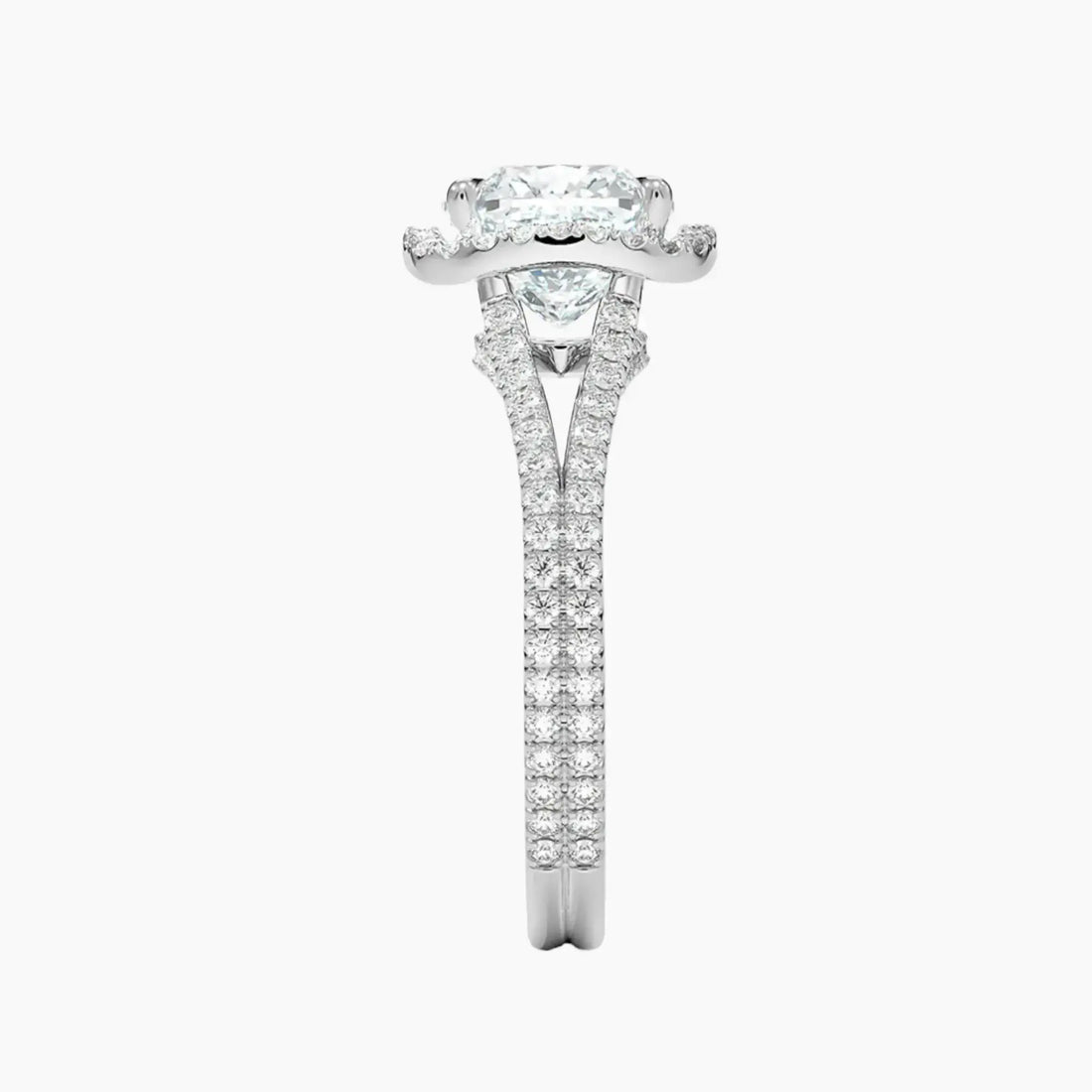 Zephyrine Cushion Designer 3 Carat Lab Grown Diamond Engagement Ring in 18K Rose Gold
