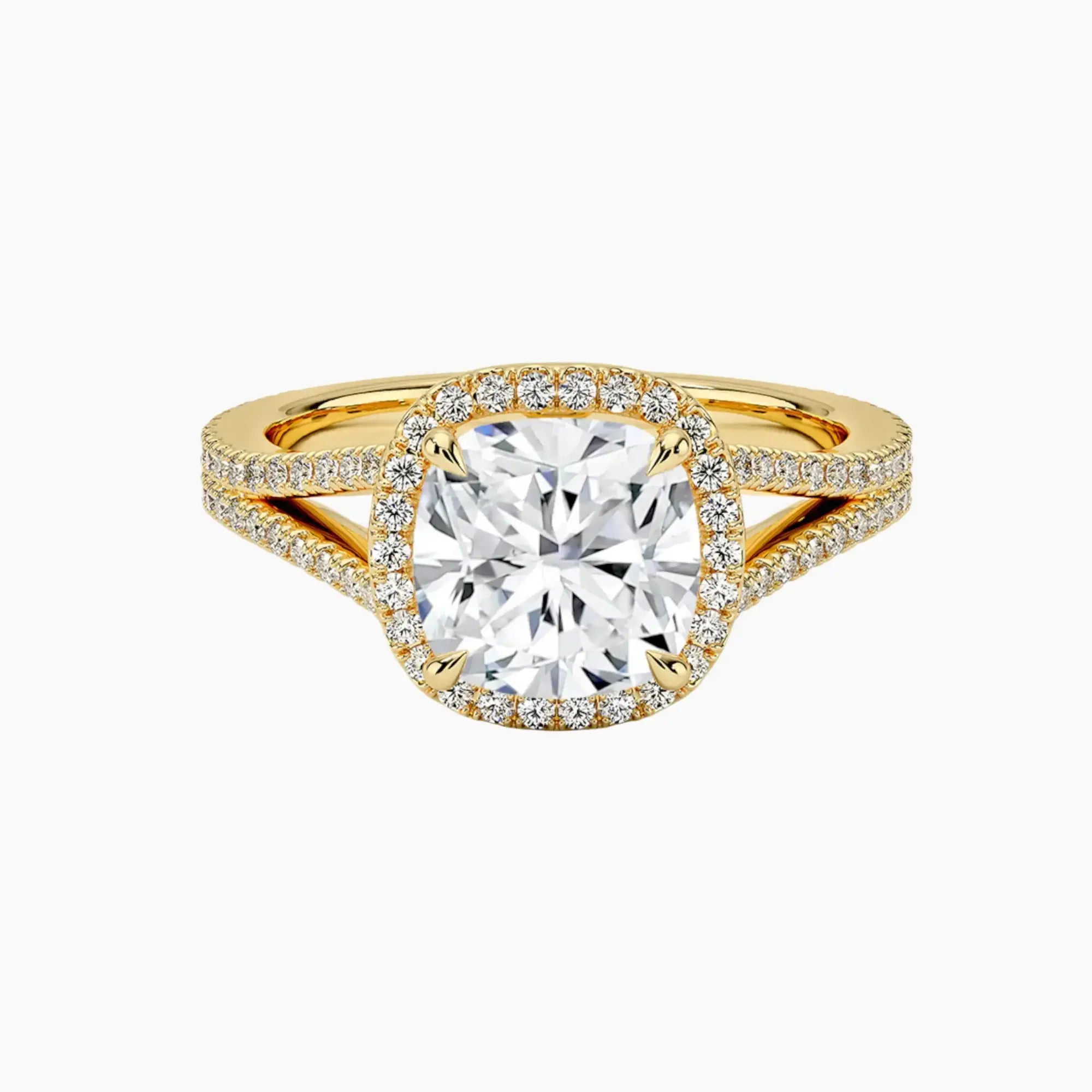 Zephyrine Cushion Designer 3 Carat Lab Grown Diamond Engagement Ring in 14K Rose Gold