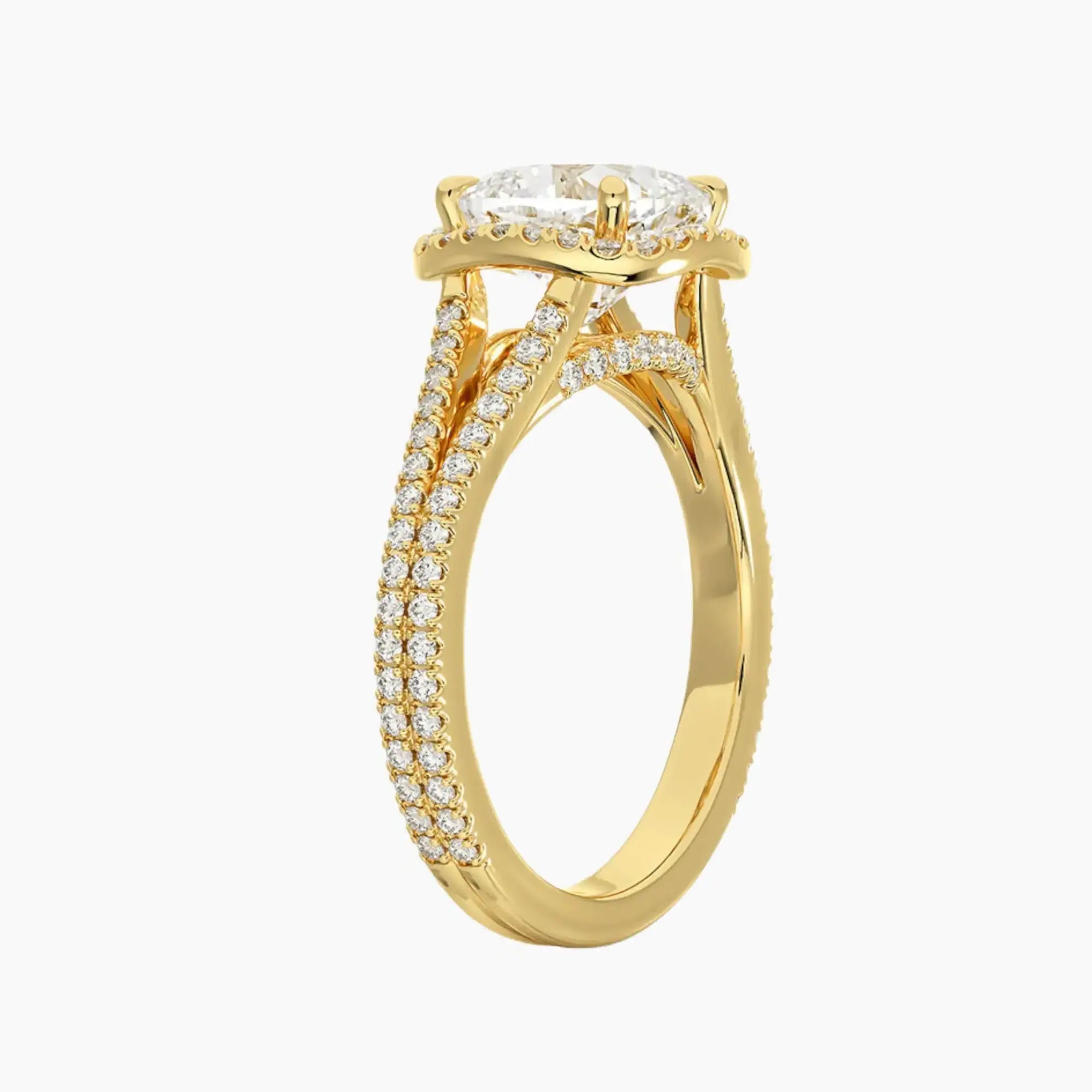 Zephyrine Cushion Designer 3 Carat Lab Grown Diamond Engagement Ring in 14K Rose Gold